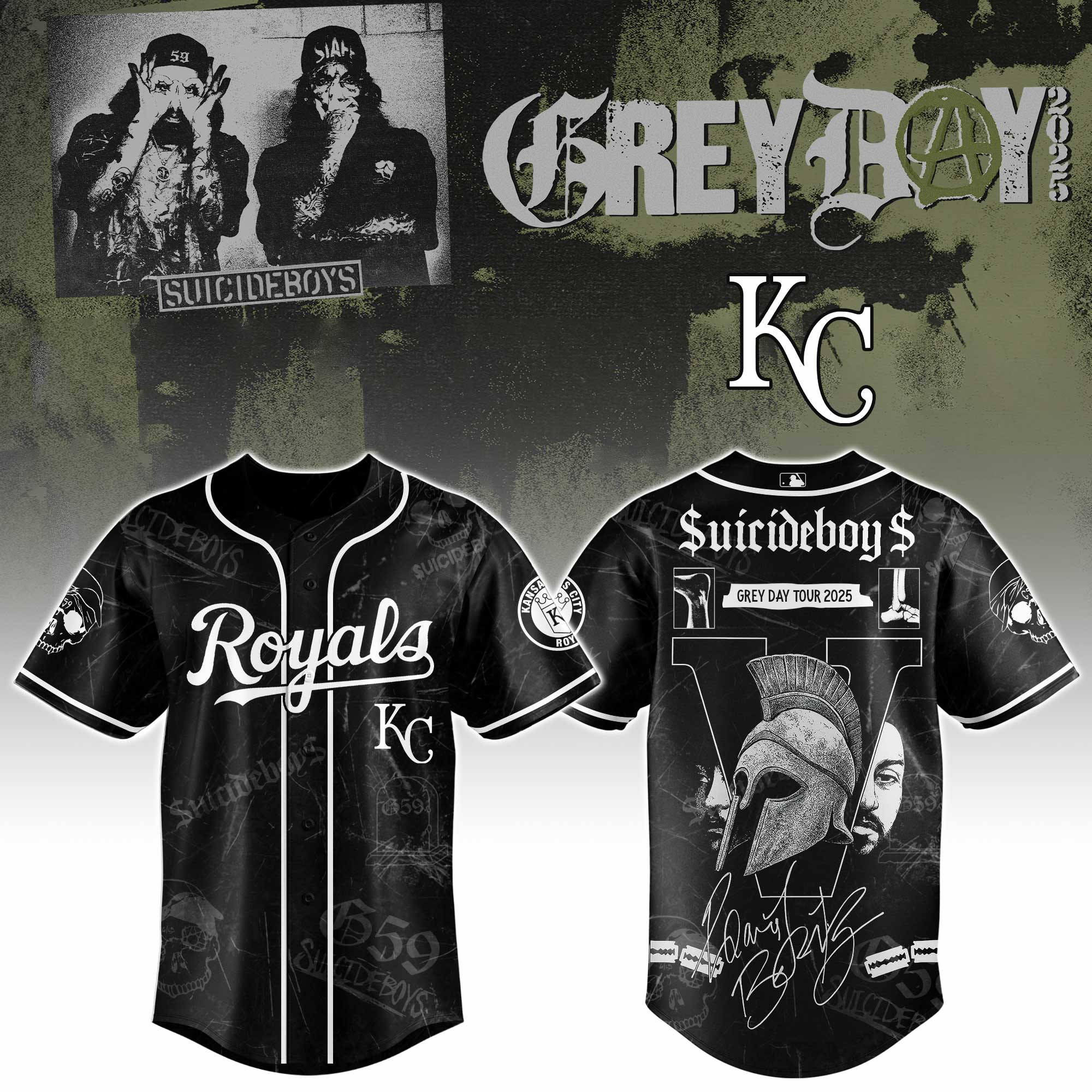 Kansas City Royals X Suicideboys G59 Baseball Jersey 2025 Gift For Baseball Fans