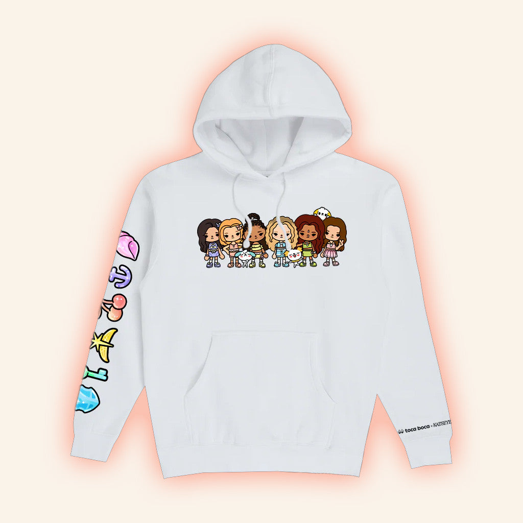 Katseye Merch Katseye X Toca Boca White Hoodie Best Birthday Gift For Women's