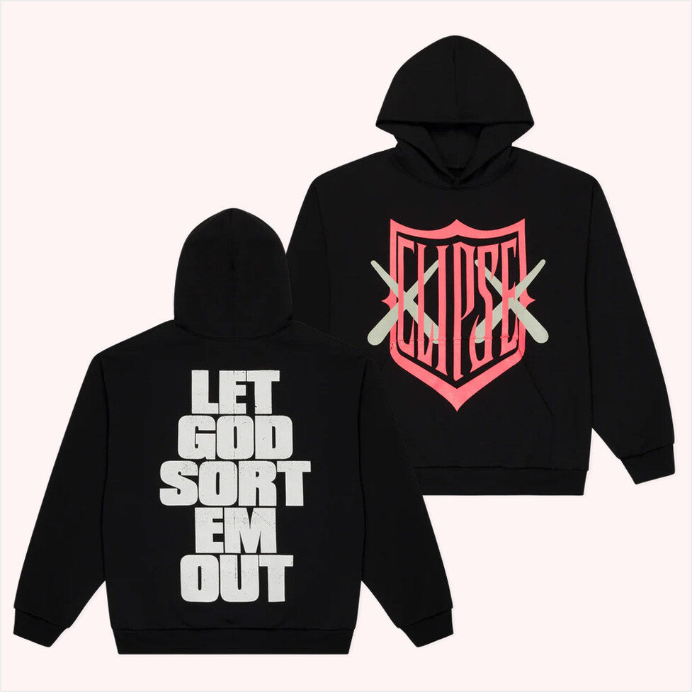 Kaws X Clipse Let God Sort Em Out Hoodie Clipse Tour Merch Unique Birthday Gifts For Husband