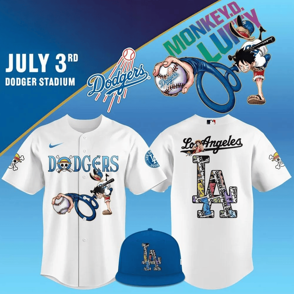 LA Dodgers 2025 ONE PIECE Night Special Edition Baseball Jersey LA Dodgers Merch For Fans