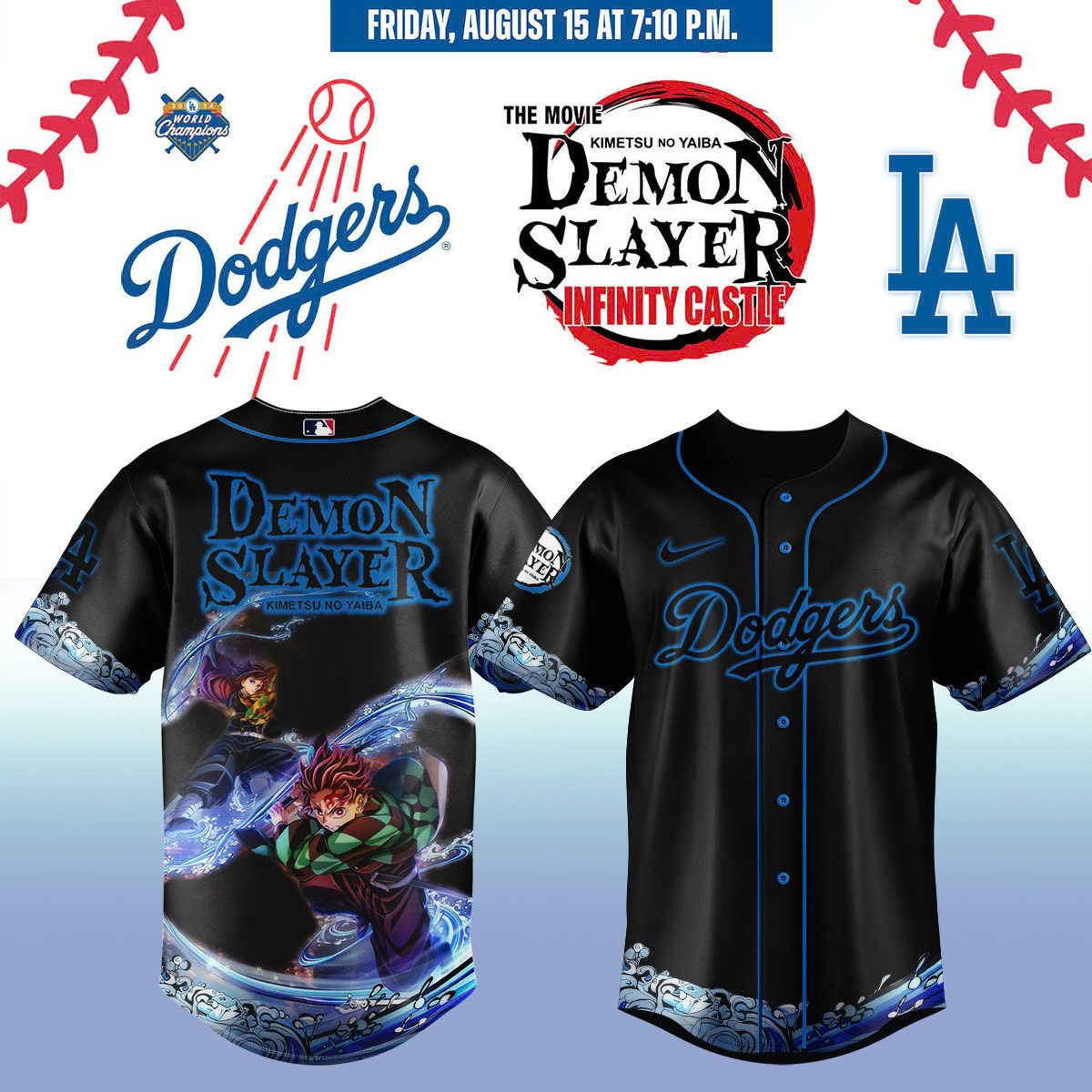 La Dodgers Demon Slayer Jersey 2025 Baseball Team Gift Ideas