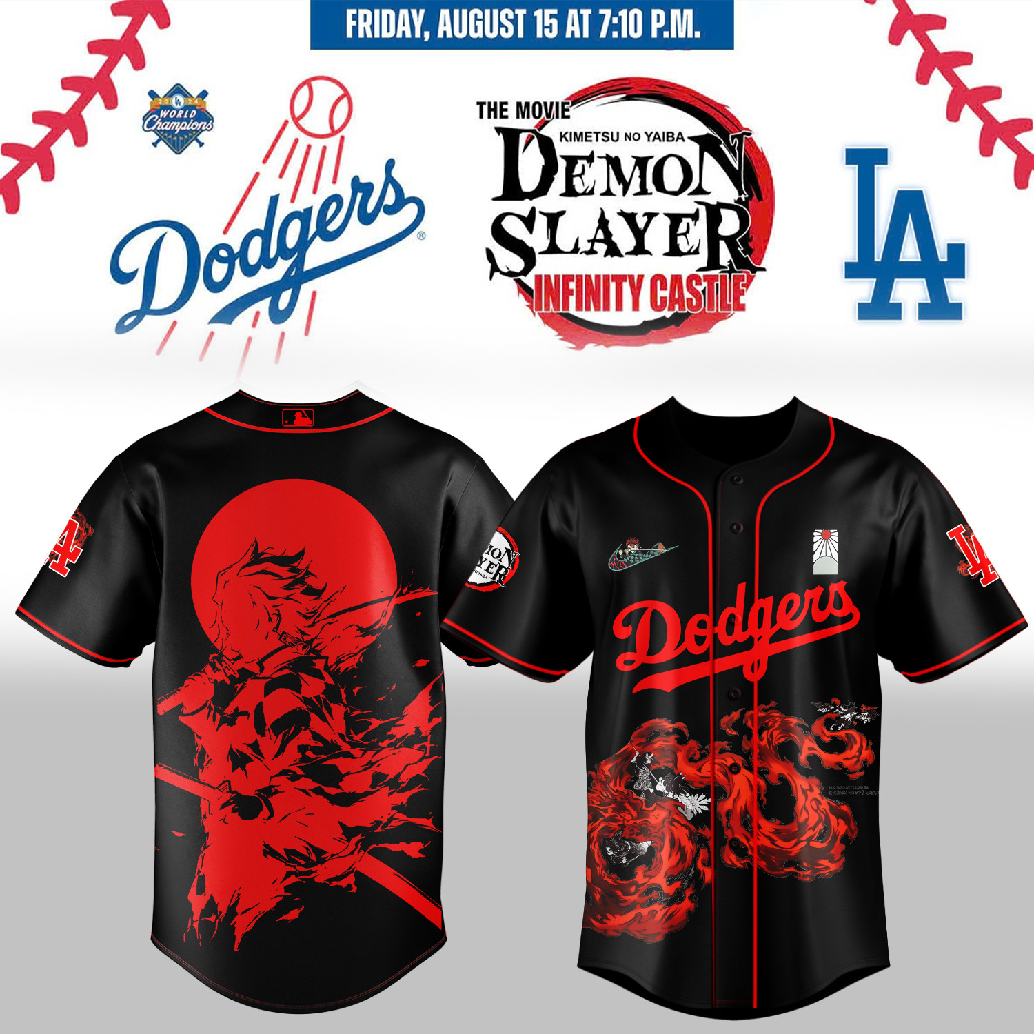 La Dodgers Demon Slayer Tanjiro Jersey 2025 Presents For Baseball Lovers
