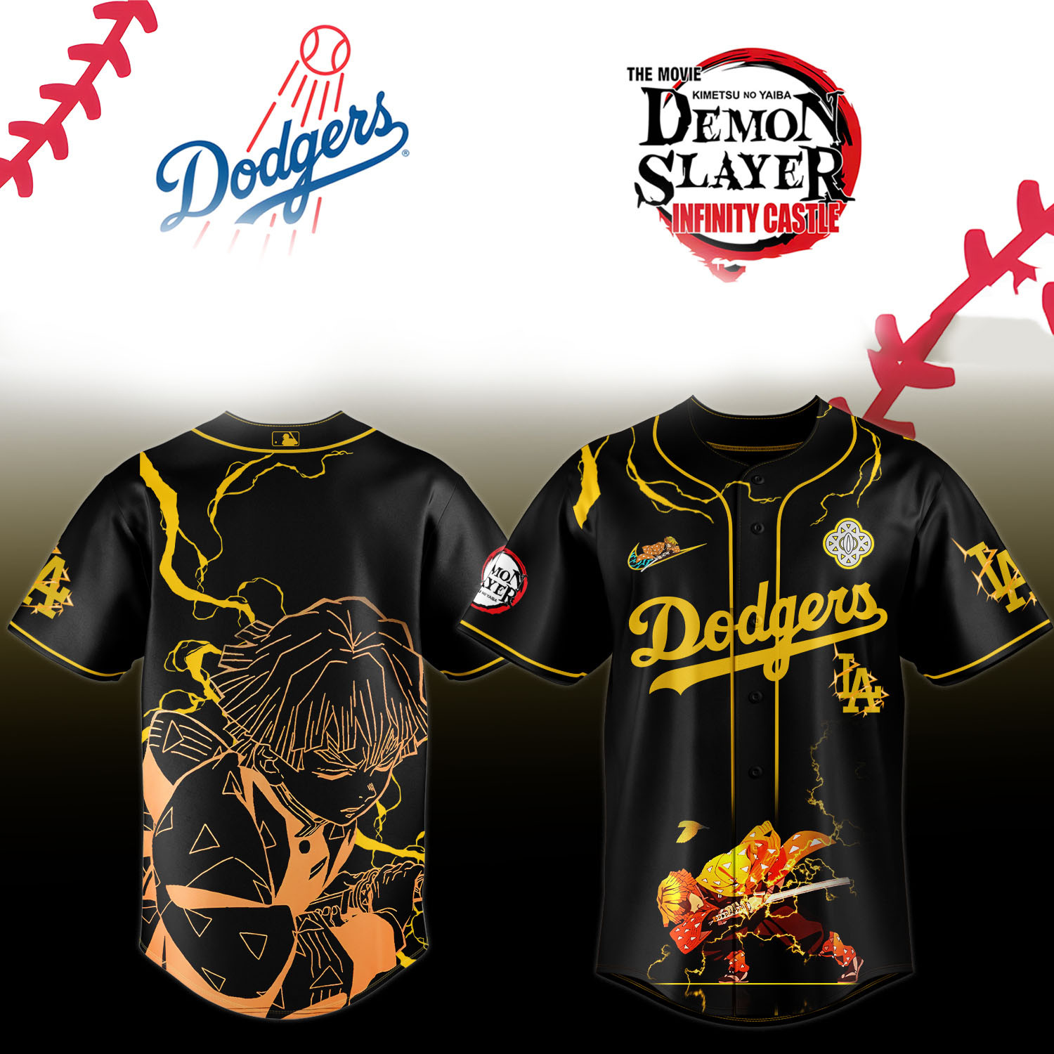 La Dodgers Demon Slayer Zenitsu Agatsuma Jersey 2025 Gift For Him