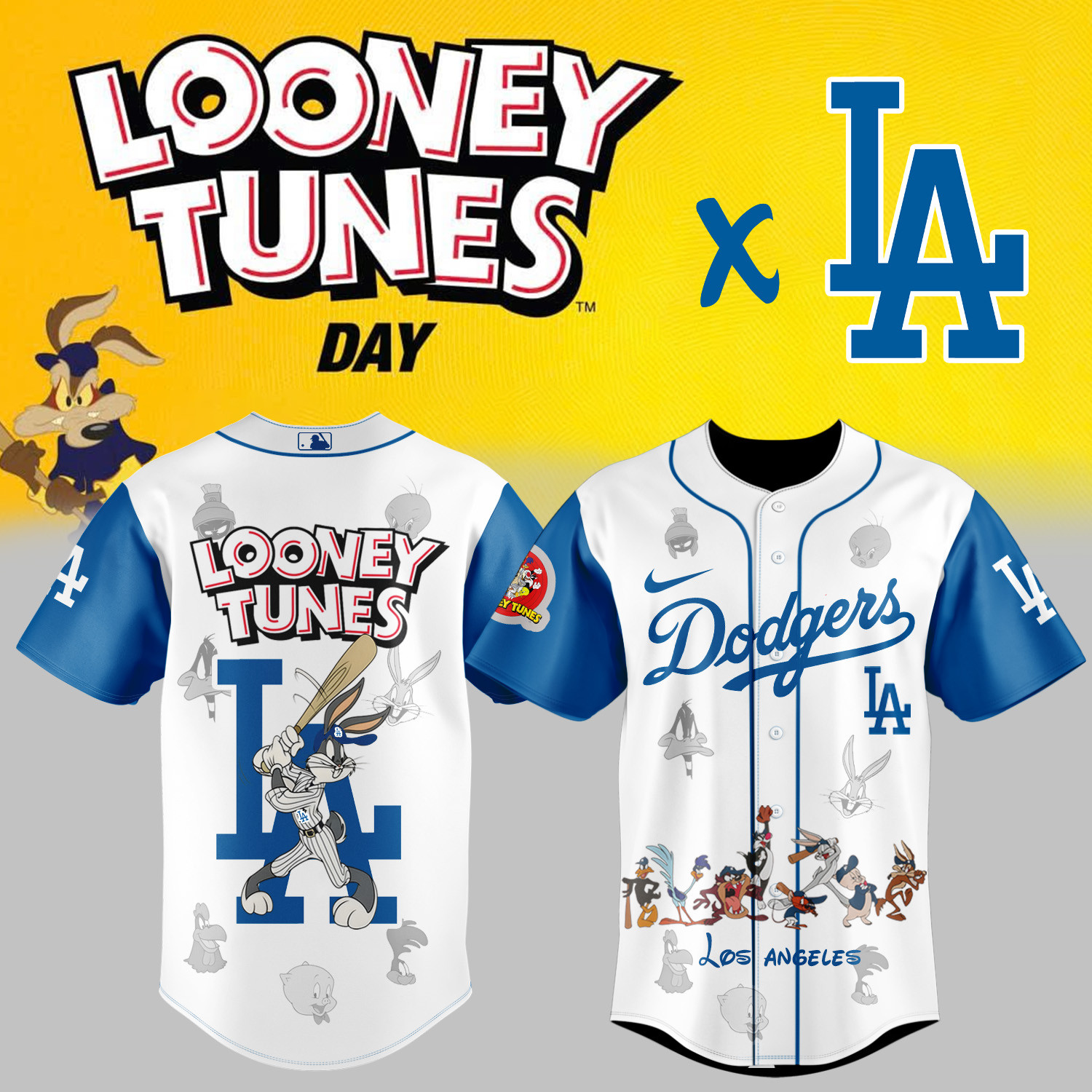 La Dodgers Merch X Looney Tunes Day Jersey Best Gift For Cartoon Lovers