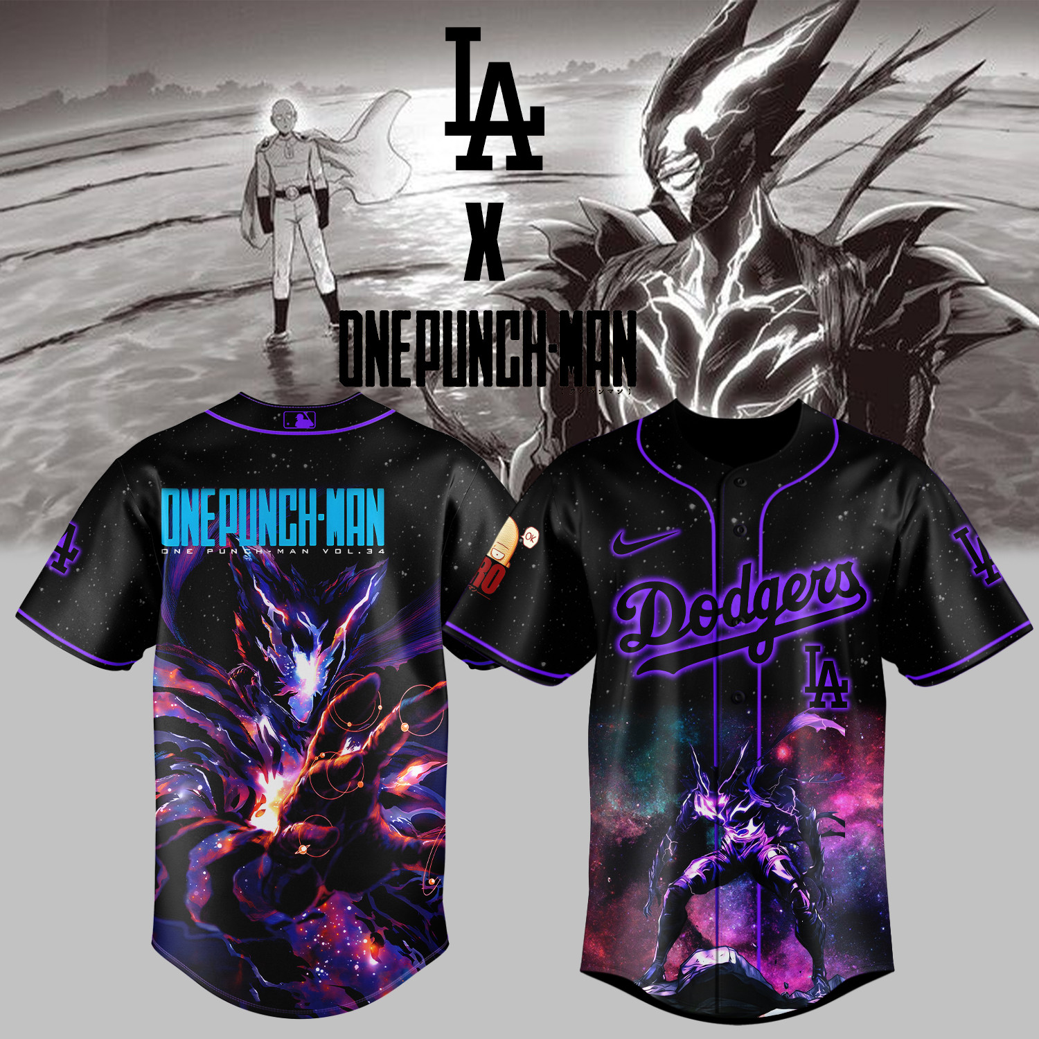 La Dodgers One Punch Man Jersey 2025 Gift For Baseball Fans