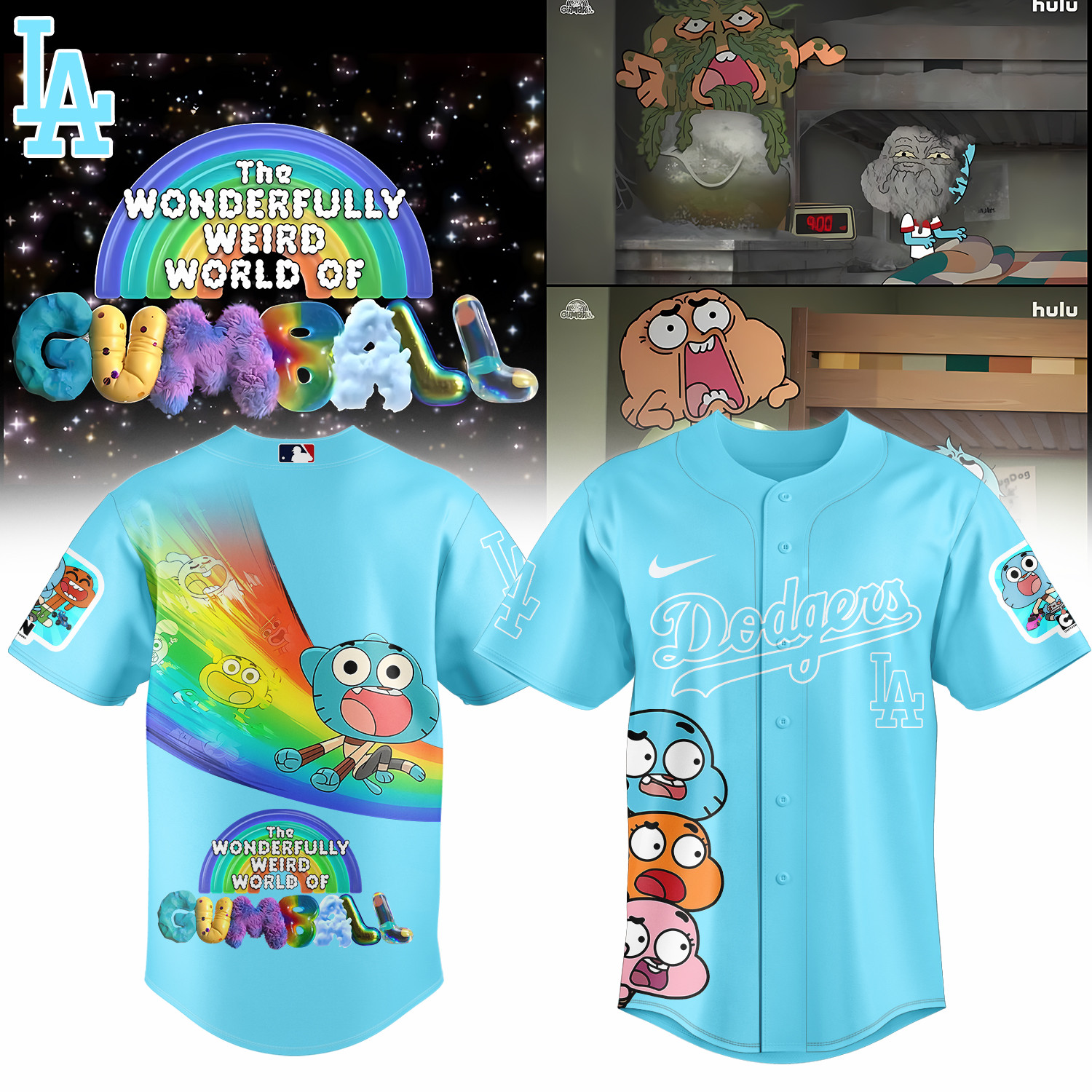 La Dodgers The Wonderfully Weird World Of Gumball Jersey 2025 Gift for Cartoons Lovers