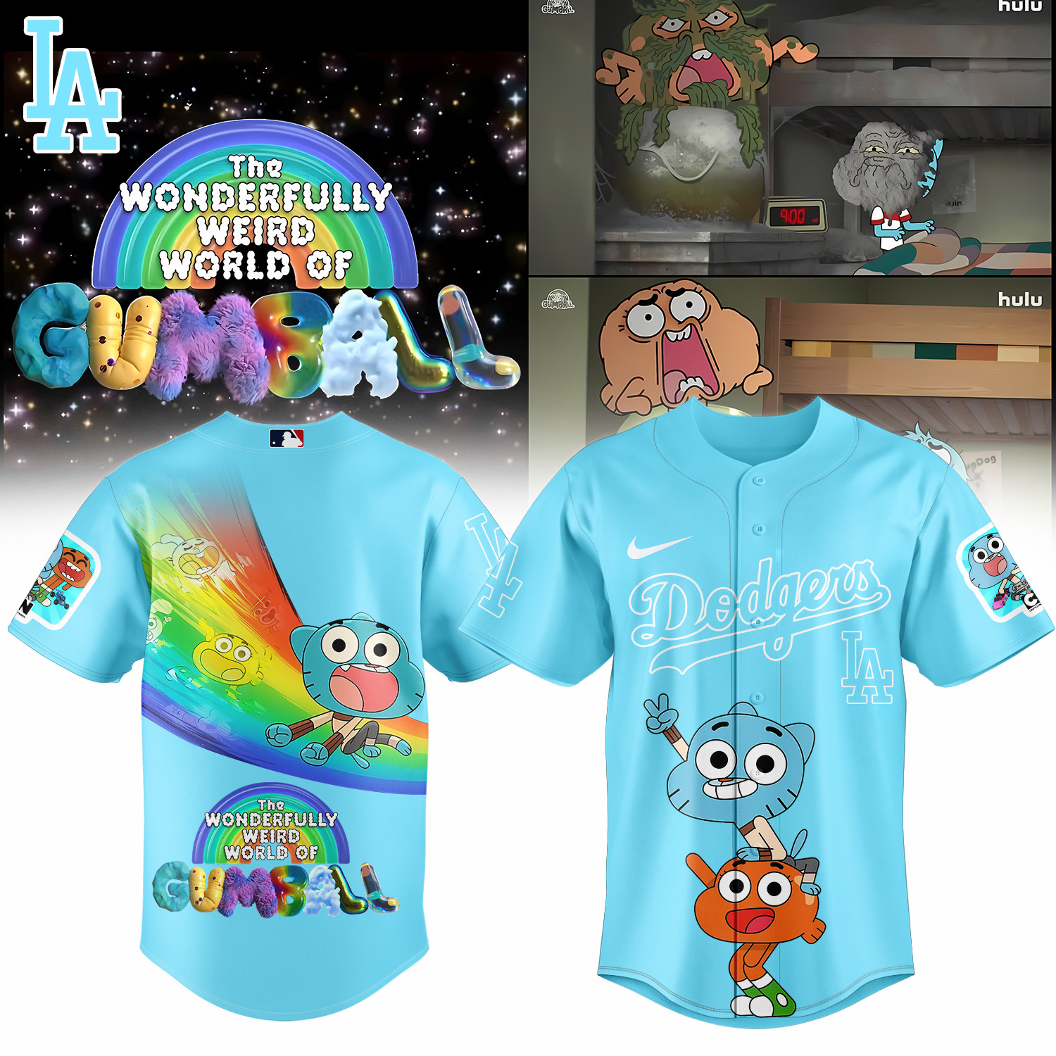 La Dodgers The Wonderfully Weird World Of Gumball Jersey Holiday Sale Gift For Dodgers Fans