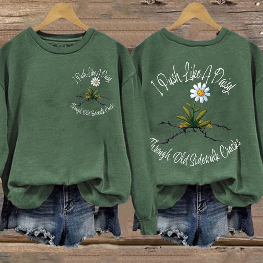 Lainey Wilson Merch I Push Like A Daisy Through Old Sidewalk Cracks Sweatshirt Gifts For Fans