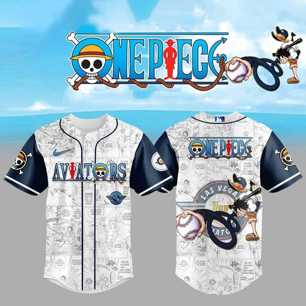 Las Vegas Aviators x One Piece Baseball Jersey Las Vegas Aviators Merch Gifts For Fans