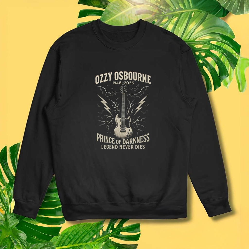 Legends Never Die Ozzy Osbourne Prince Of Darkness Guitar Sweatshirt RIP Ozzy Merch For Fans