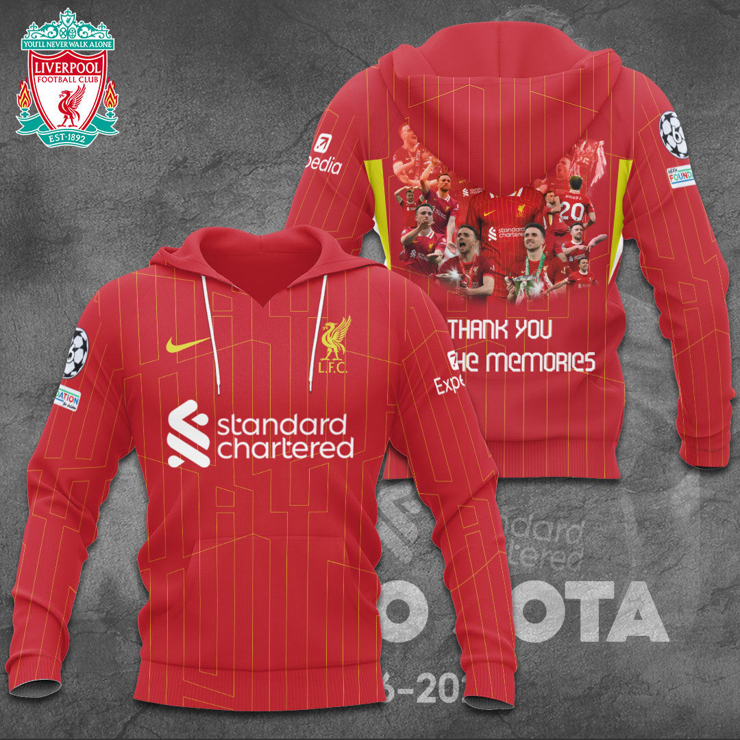 Lfc X Diogo Jota 3d Hoodie Thank You For The Memoriese Merch Gift For Loyal Supporters