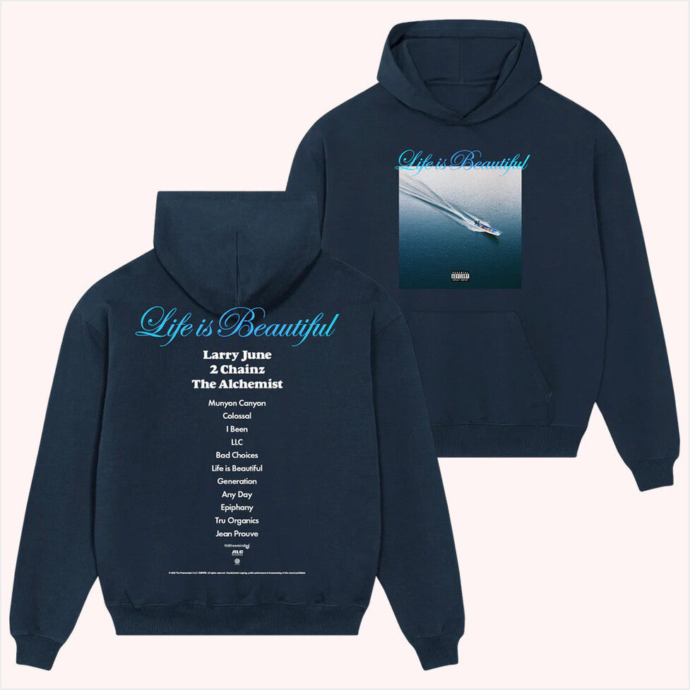 Life is Beautiful Album Hoodie Larry June Merch Useful Gifts For Husband BFF Gifts Ideas