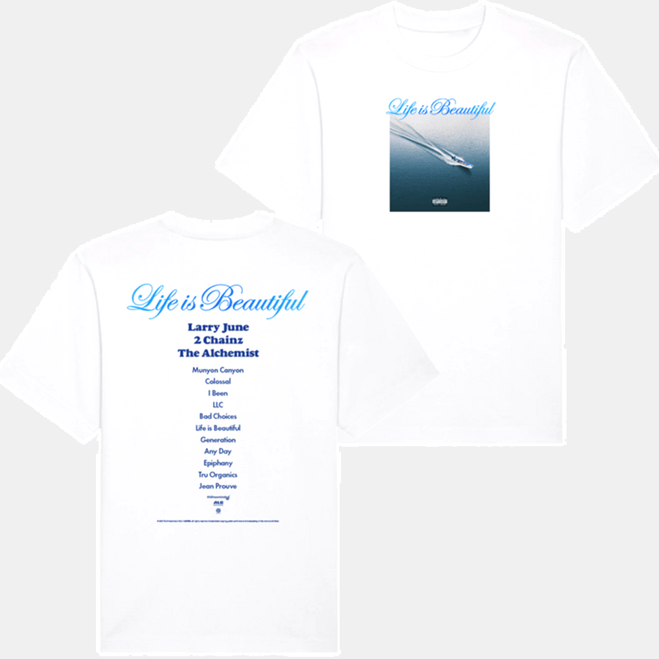 Life Is Beautiful Album T-Shirt Larry June Merch Gifts For Rapper Fans Anniversary Gift for Men
