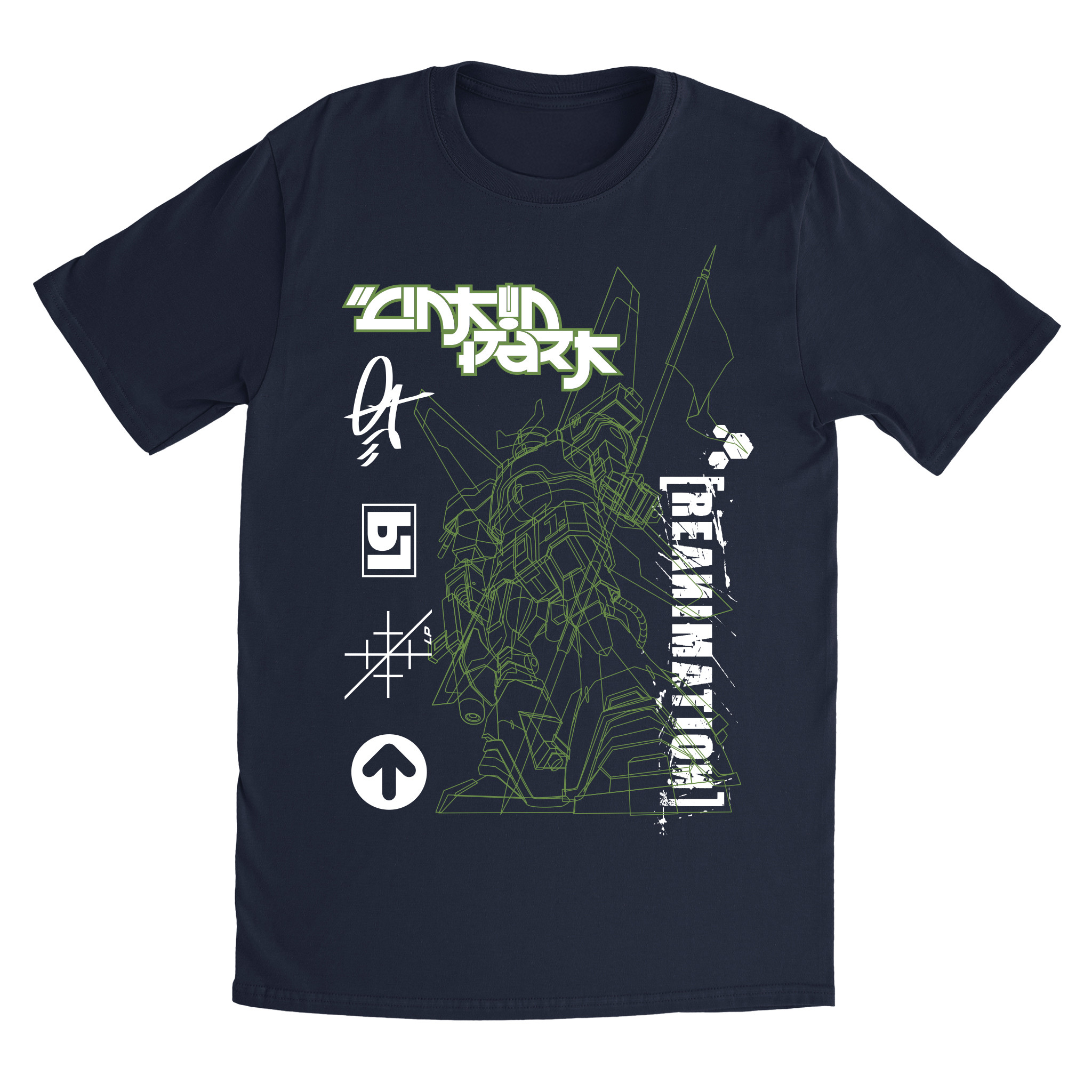 Linkin Park Tour Merch Reanimation Robot Sketch Navy Tee Unique Gift For Casual Streetwear