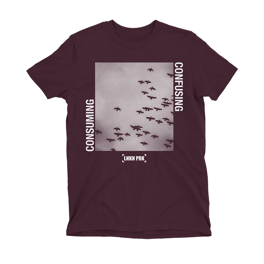 Linkin Park Tour Merch Tee Shirt Lp Consuming Confusing Maroon Gift For Streetwear Outfit