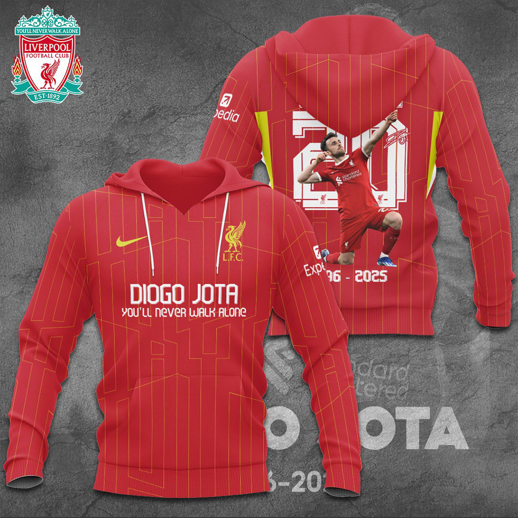 Liverpool FC x Diogo Jota Hoodie You'll Never Walk Alone Hoodie Presents For Football Fans