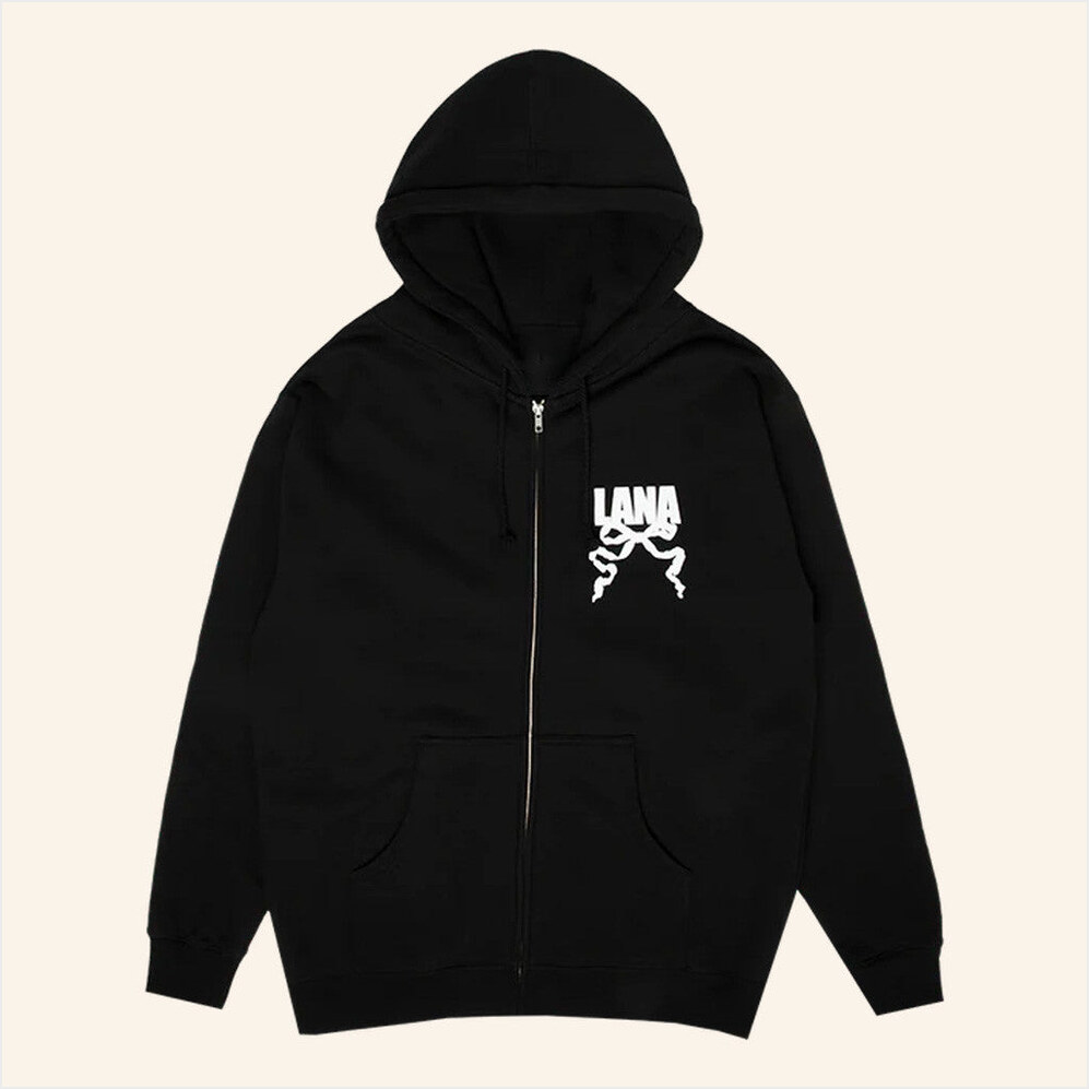 Logo Black Zip Hoodie Lana Del Rey Merch Unique Gifts For Boyfriend Birthday Gift Ideas