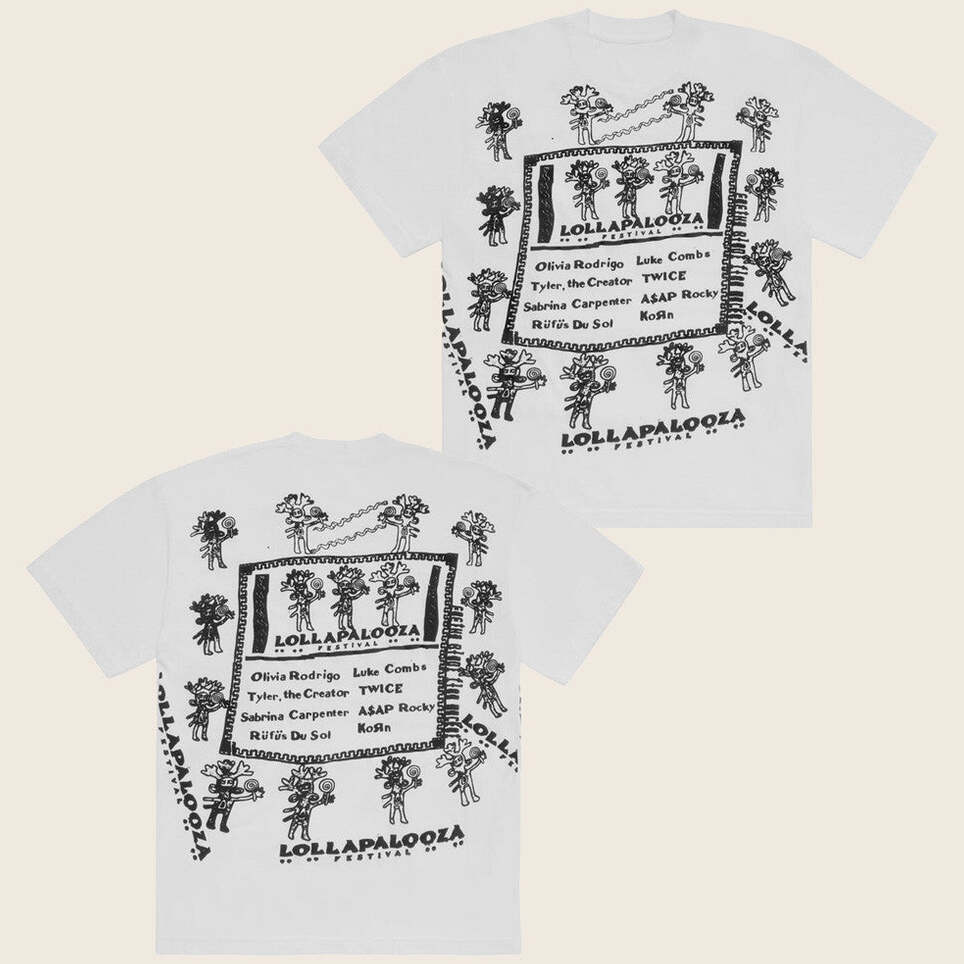 Lollapalooza Merch Artist 2025 Lollapalooza x Cactus Plant Flea Market White T-Shirt
