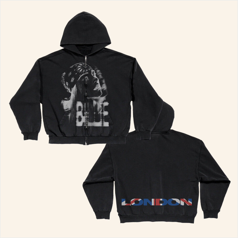 London Flag Zip Hoodie Billie Eilish Merch Birthday Gifts For Fans BFF Gifts Ideas