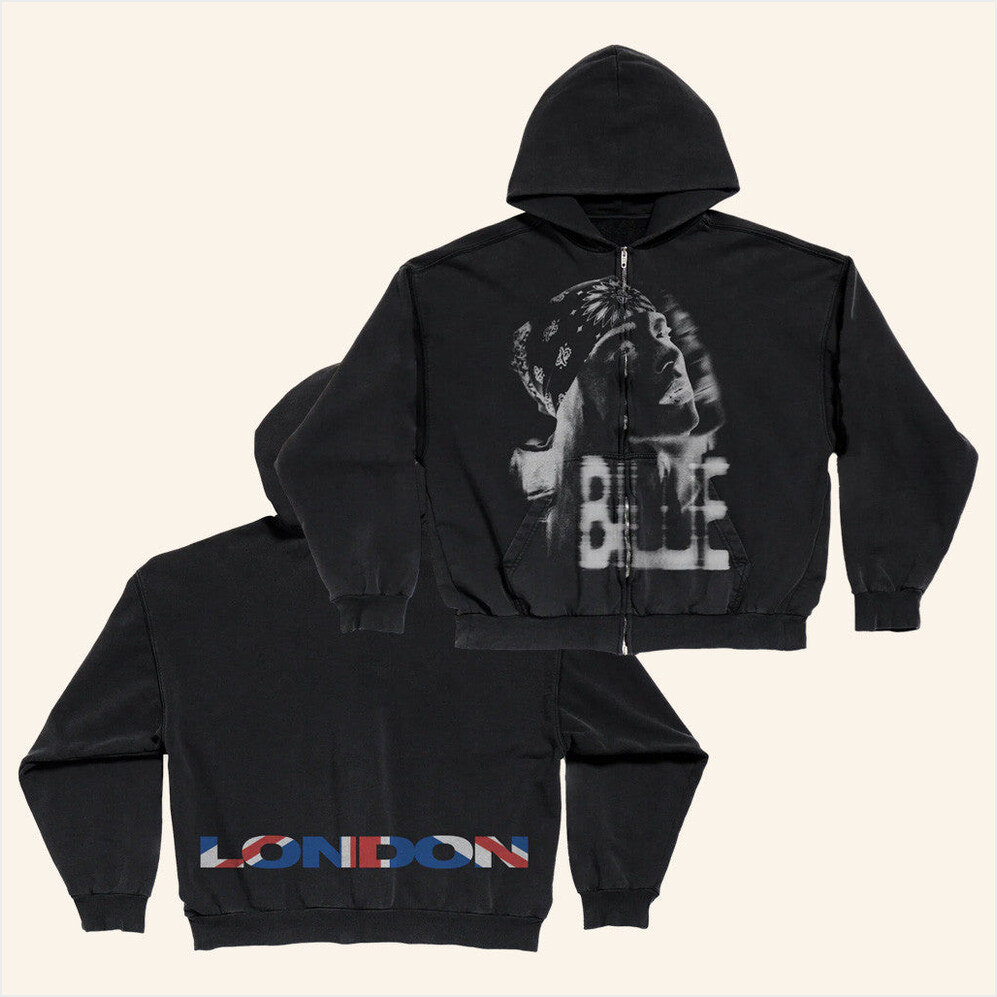 London Flag Zip Hoodie Billie Eilish Merch Presents For Friends Birthday Gifts For Best Friend