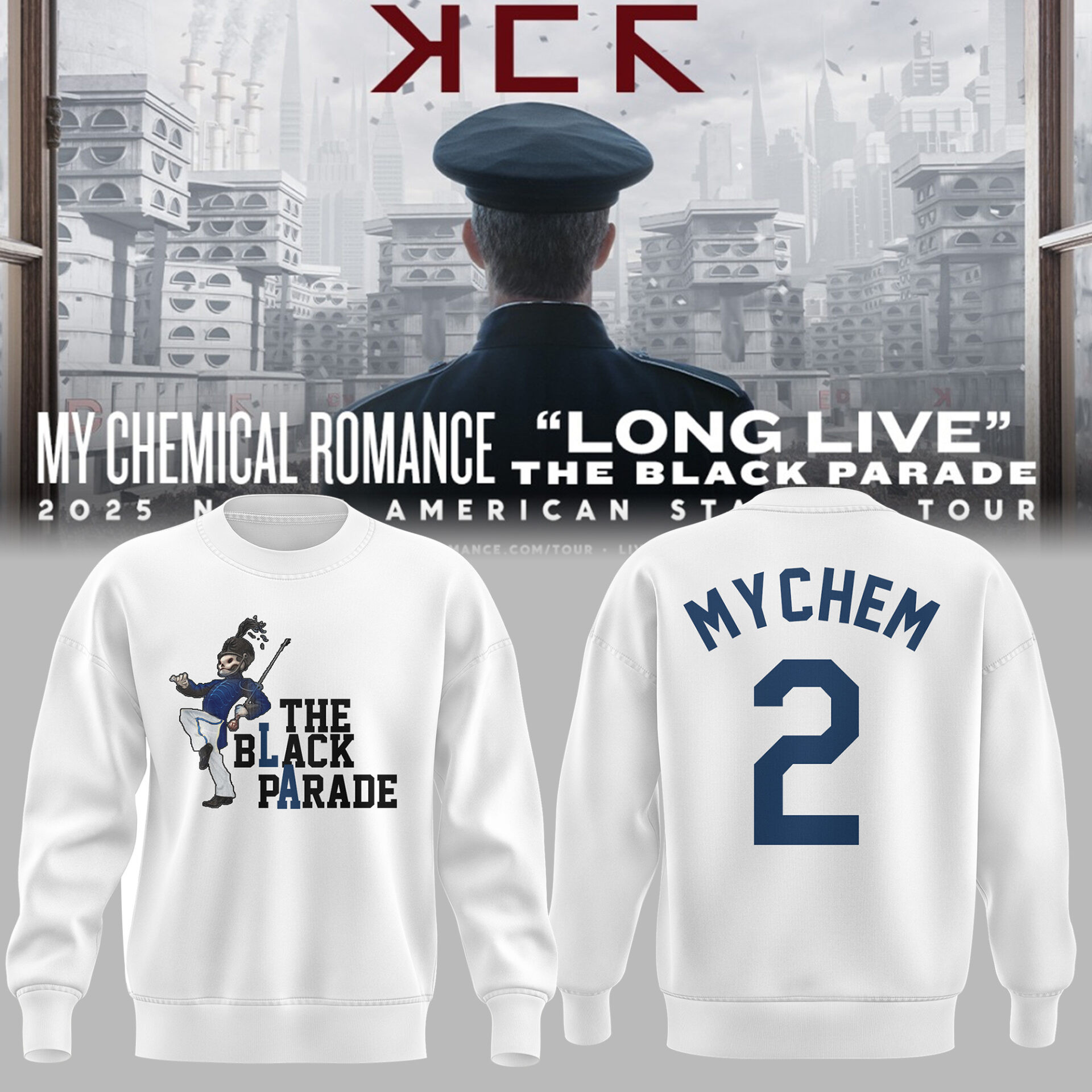 Long Live The Black Parade Tour 2025 X La Sweatshirt Gift For Baseball Lovers