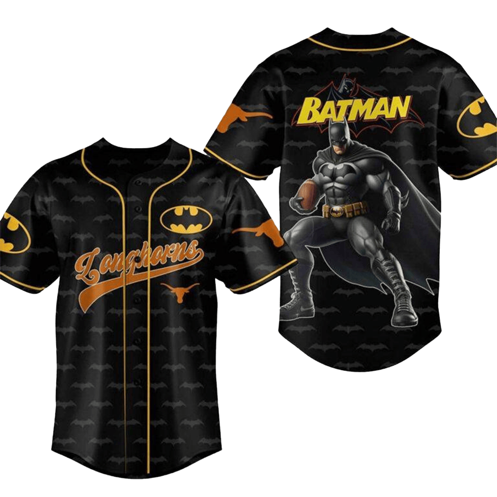 Longhorns Batman Baseball Jersey Best Father's Day Gifts For Husband