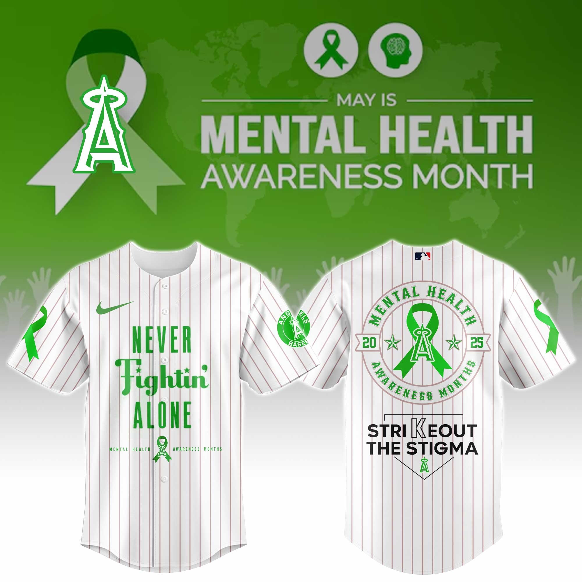 Los Angeles Angels Special Mental Health Awareness Week 2025 Jersey Los Angeles Angels Merch