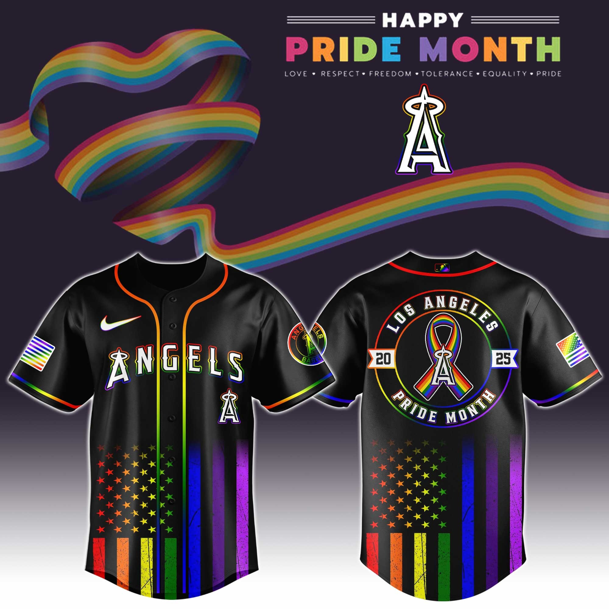 Los Angeles Angels Special Pride Month Jersey Best Gifts For Baseball Fans