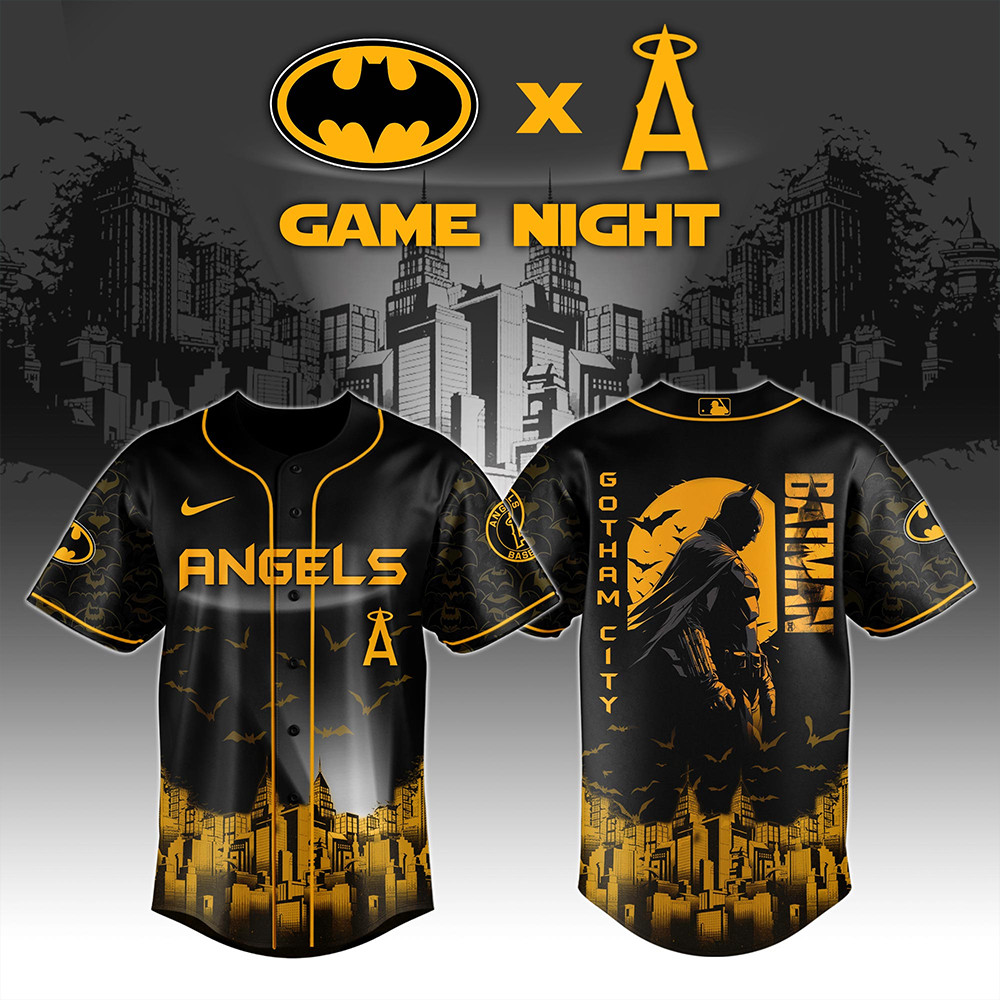 Los Angeles Angels x DC Batman Game Night Jersey Baseball Team Gift Ideas