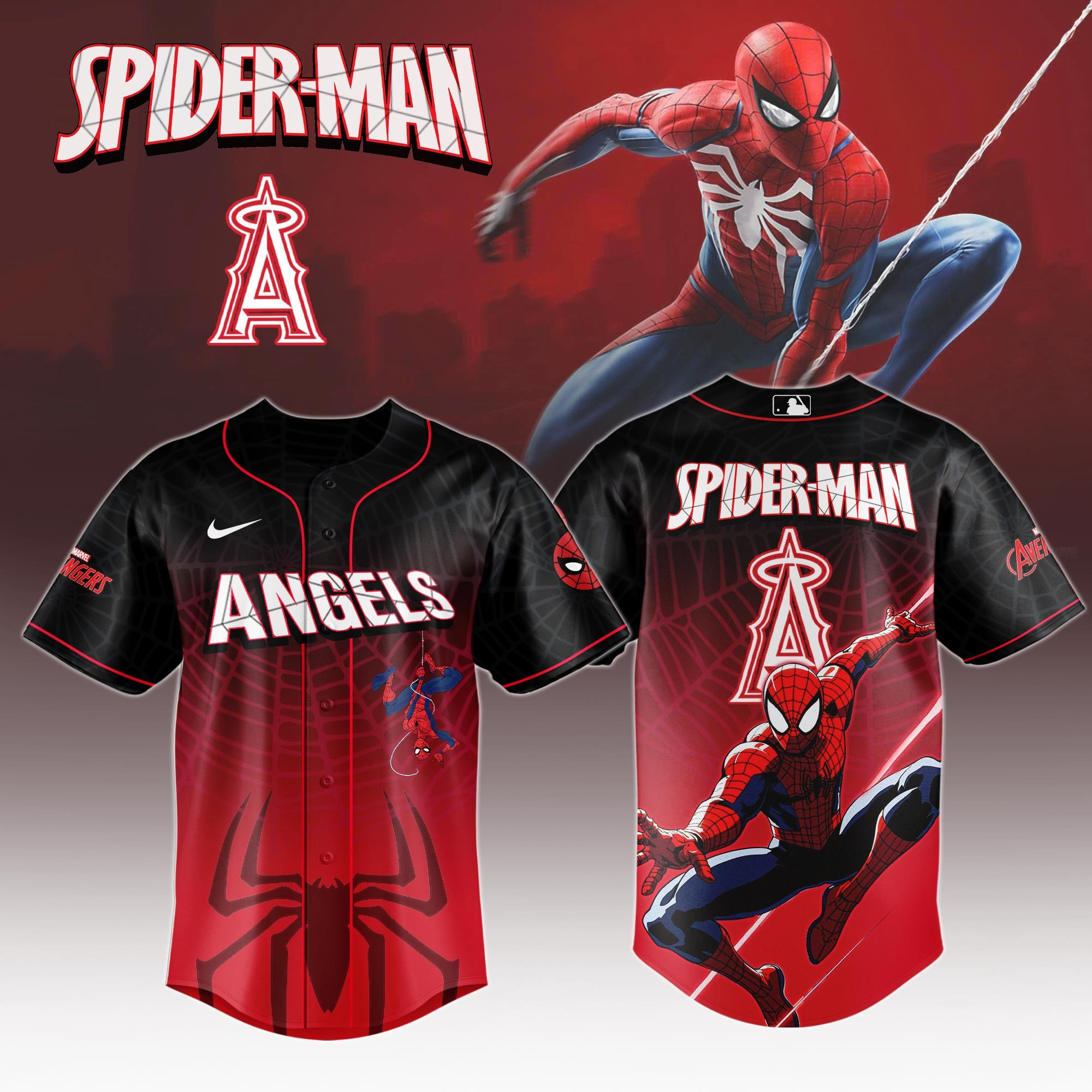 Los Angeles Angels x Spider Man Game Night Special Edition Jersey Los Angeles Angels Merch