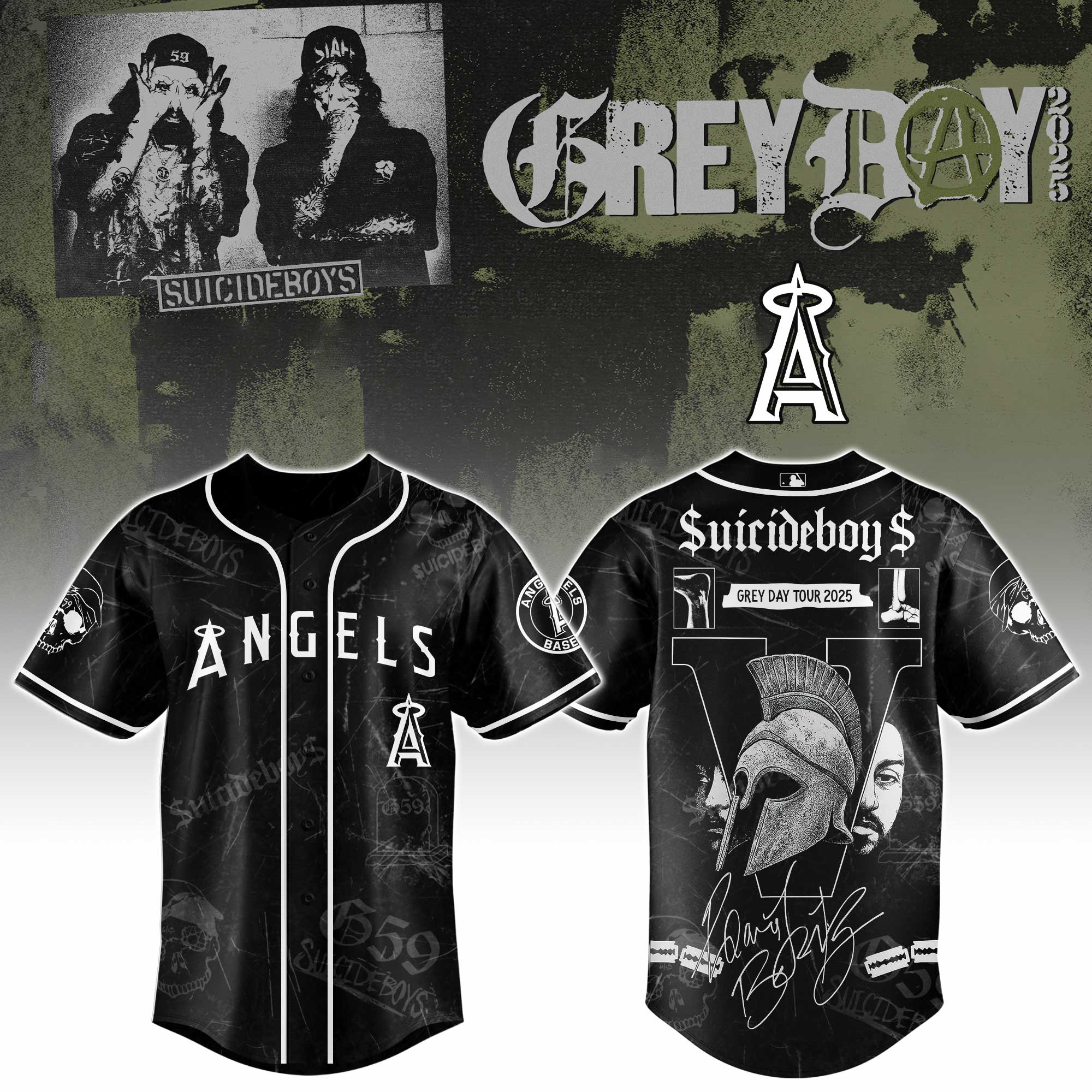 Los Angeles Angels X Suicideboys G59 Baseball Jersey 2025 Gift For Baseball Fans