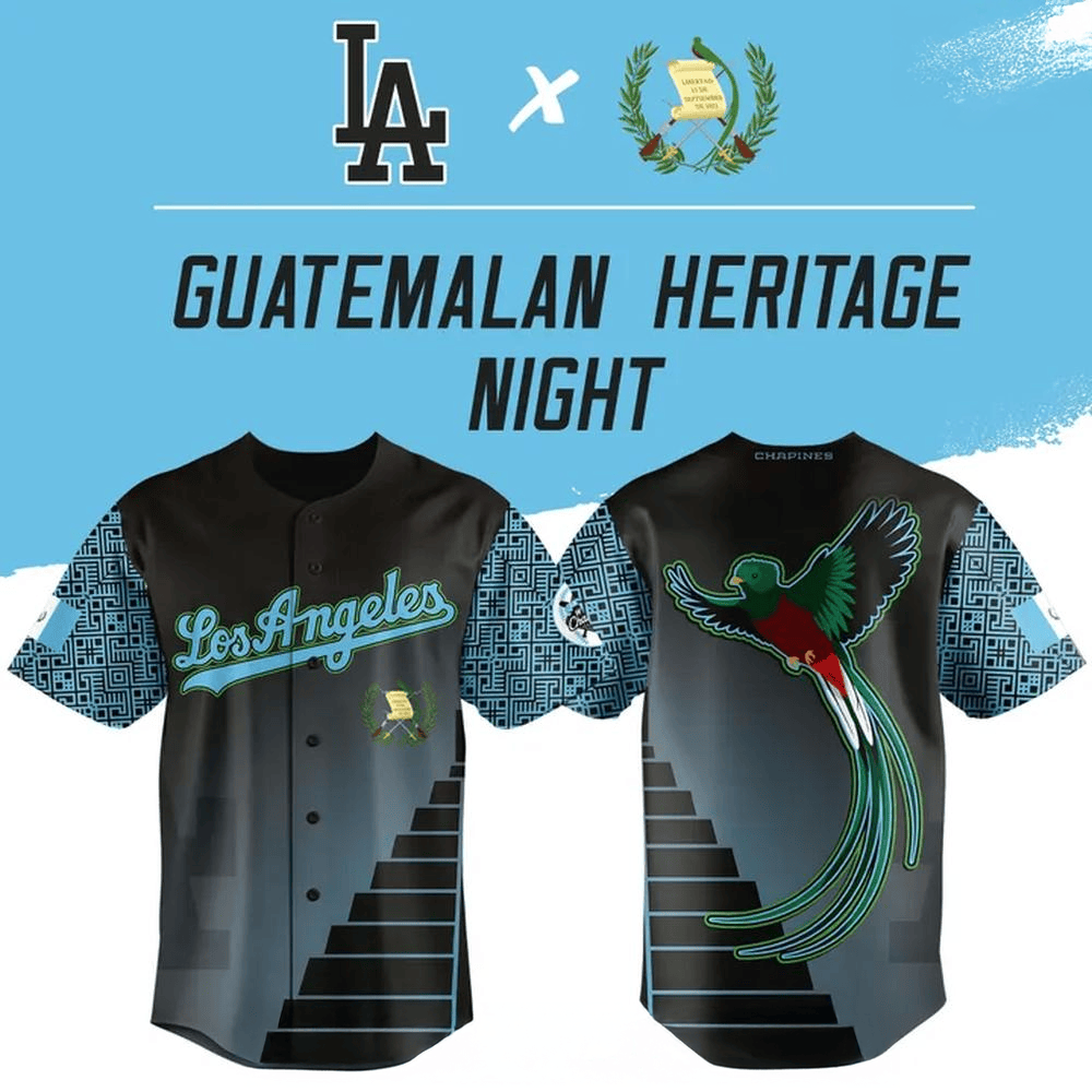 Los Angeles Dodgers 2025 Guatemalan Heritage Night Special Jersey Los Angeles Dodgers Merch