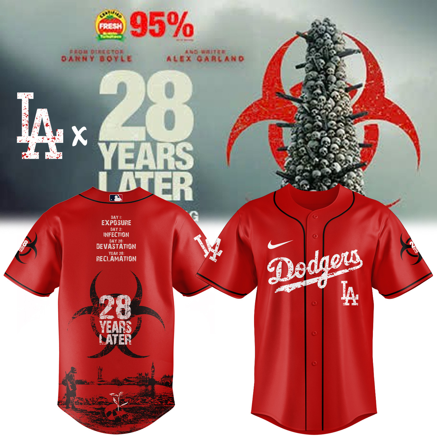 Los Angeles Dodgers 28 Years Later Jersey 2025 Unisex Clothing Perfect Gift For Dodgers Fans