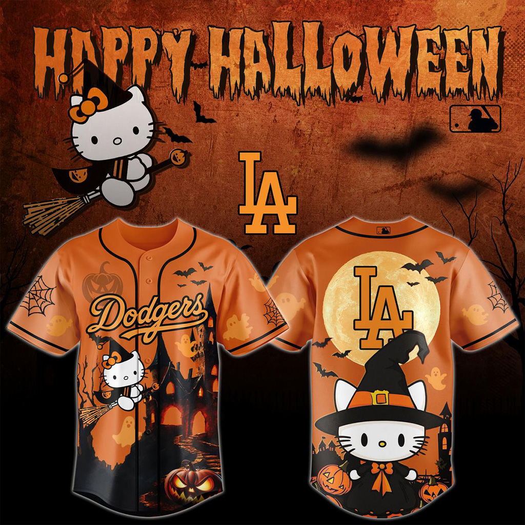 Los Angeles Dodgers Collab Hello Kitty Halloween 2025 Jersey Los Angeles Dodgers Merch