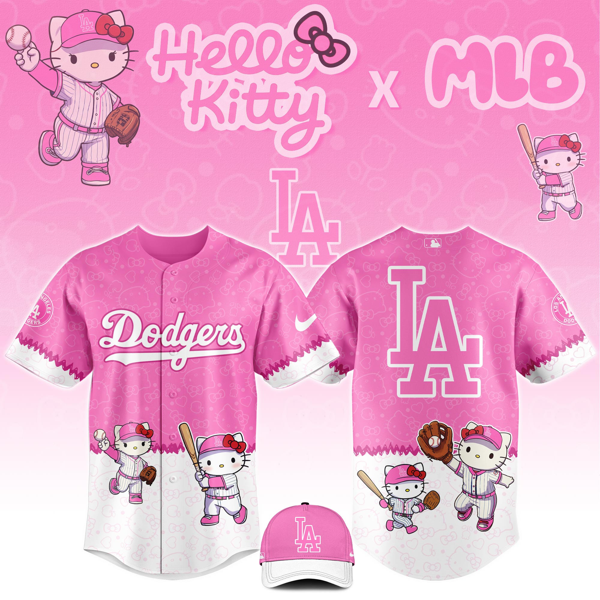 Los Angeles Dodgers Hello Kitty X Mlb Jersey For Her