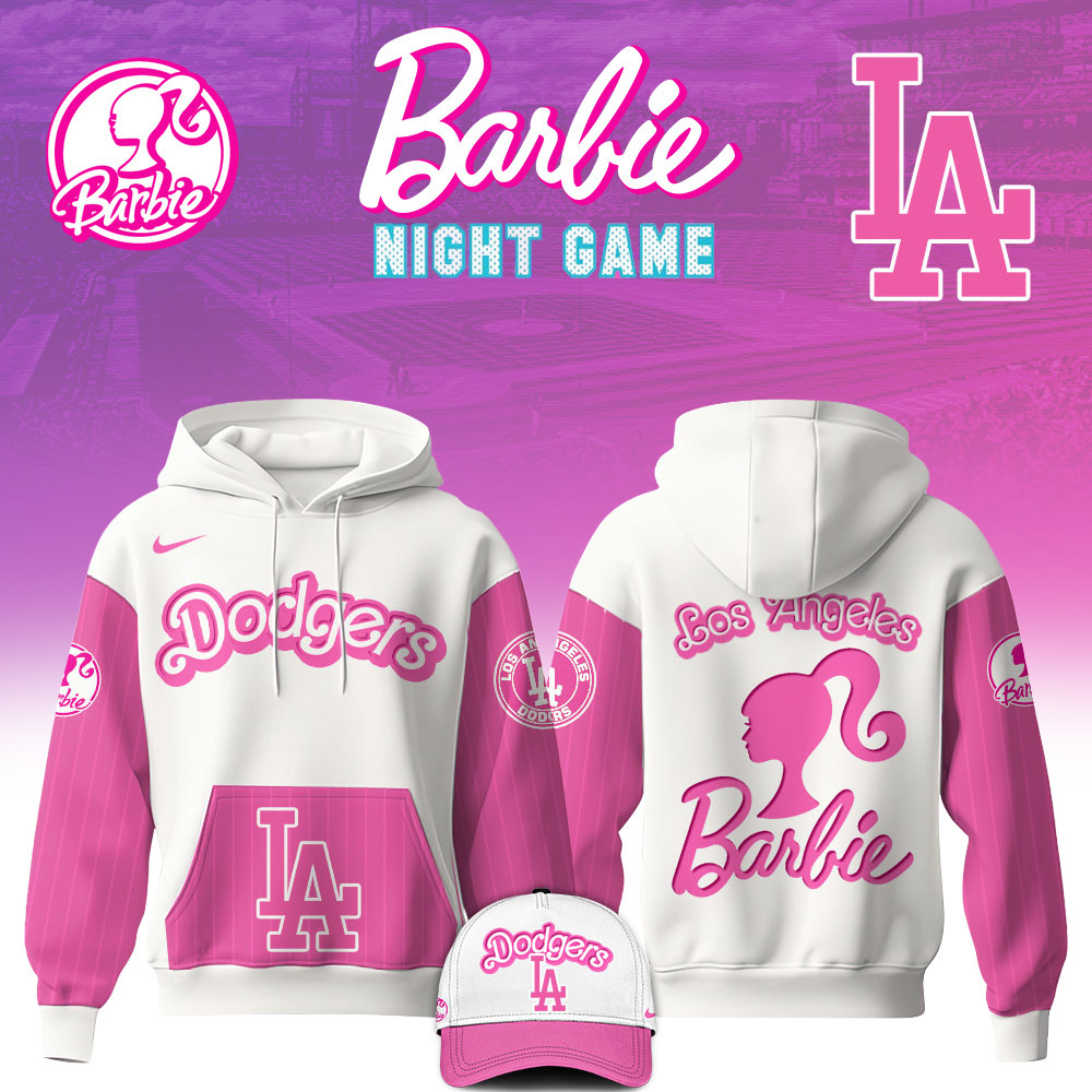Los Angeles Dodgers Mlb X Barbie Night Game Hoodie 2025 Best Gift For Her