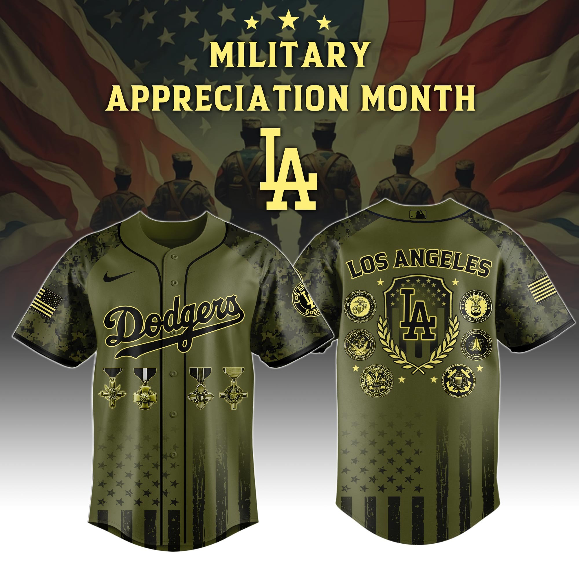 Los Angeles Dodgers MLB x Military Appreciation Month Special Edition Jersey 2025