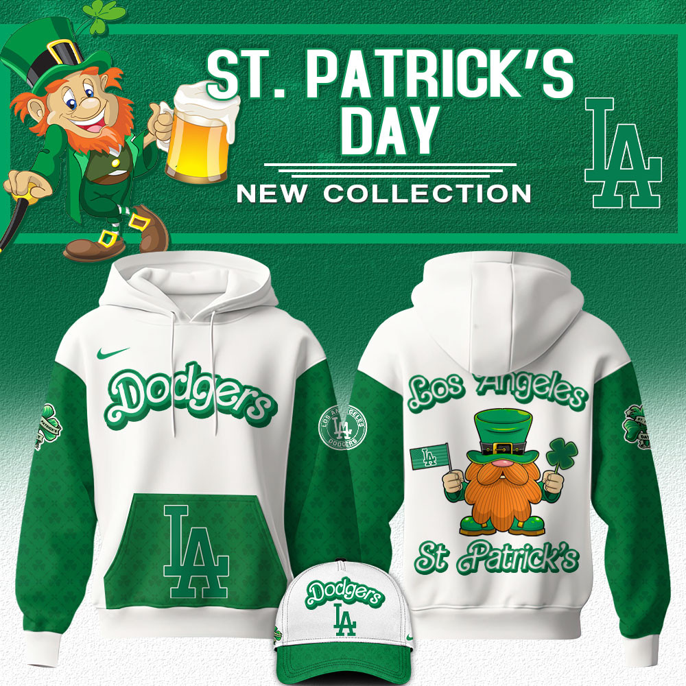 Los Angeles Dodgers Mlb X St Patricks Day Hoodie 2025