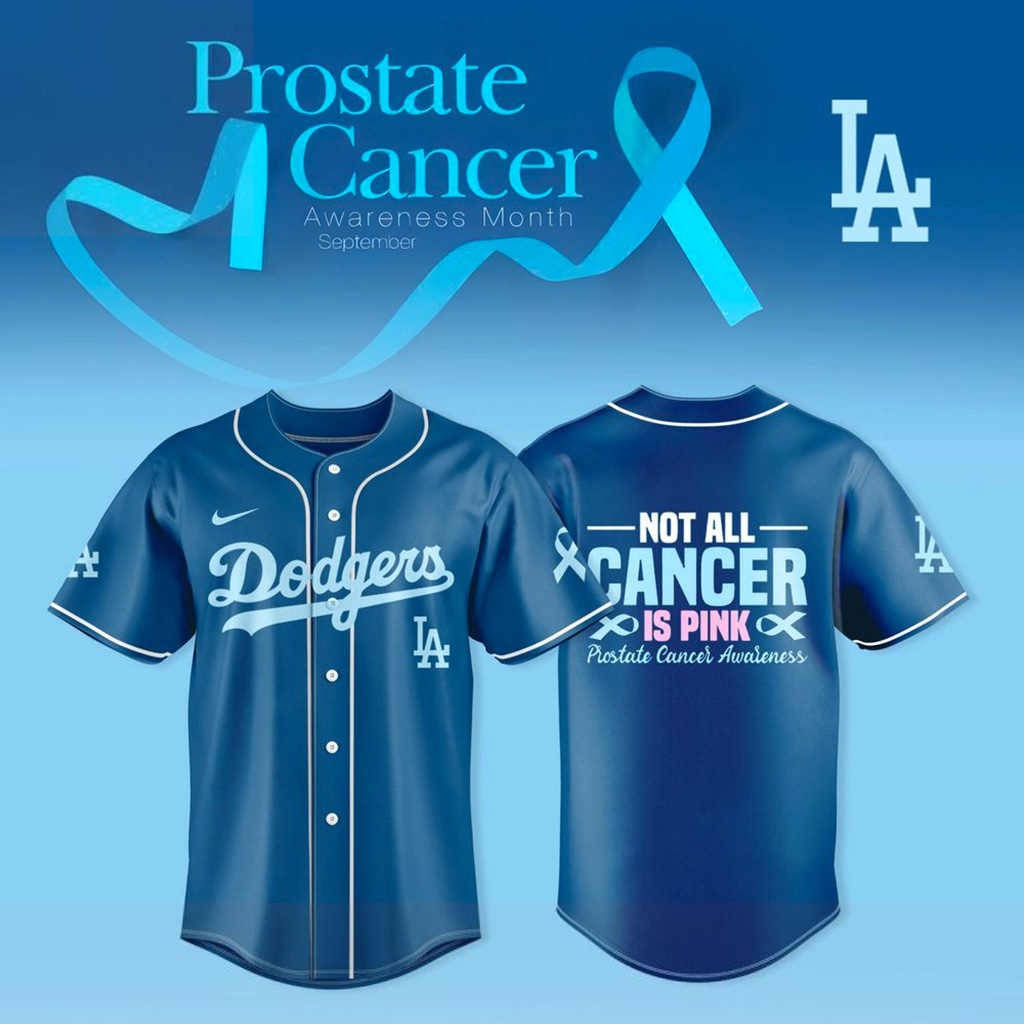 Los Angeles Dodgers Prostate Cancer Awareness Month September Jersey Dodgers Merch Fans Gifts