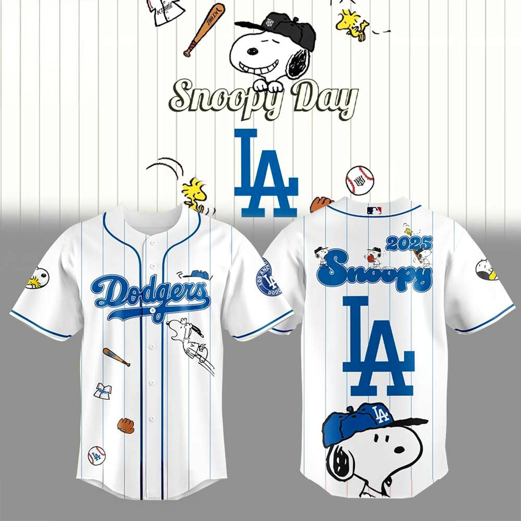 Los Angeles Dodgers Snoopy Day Jersey Los Angeles Dodgers Merch Best Gifts For Men