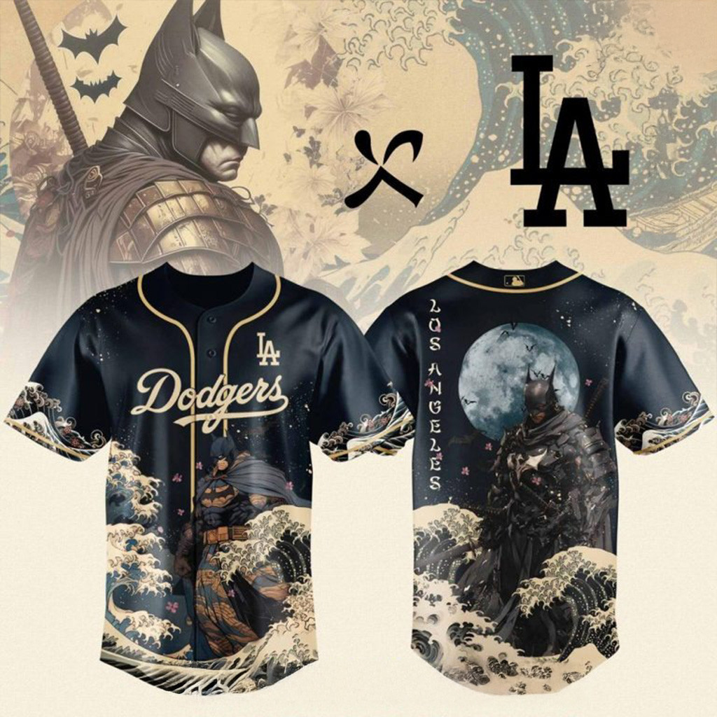 Los Angeles Dodgers x Batman Night Baseball Jersey LA Angels Merch Husband Gifts