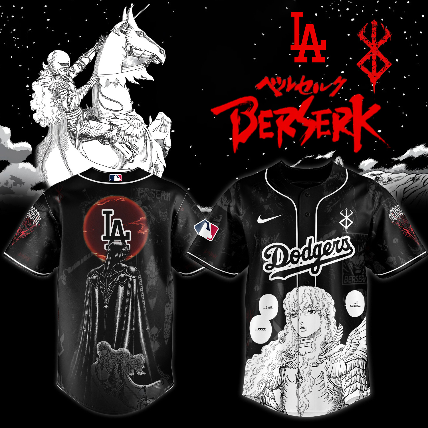 Los Angeles Dodgers X Berserk Griffith Jersey 2025 Best Gift Idea