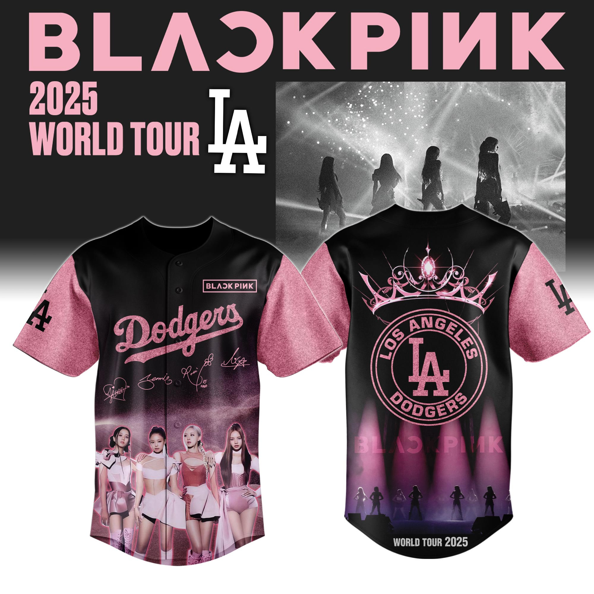 Los Angeles Dodgers X Black Pink Jersey 2025 Gifts For Baseball Lovers