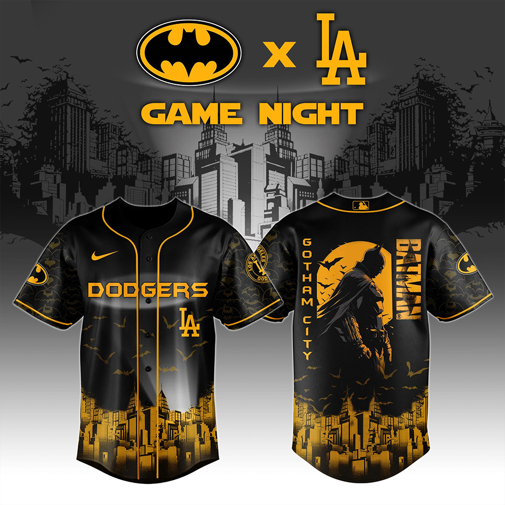 Los Angeles Dodgers x DC Batman Game Night Jersey Best Gifts For Baseball Fans