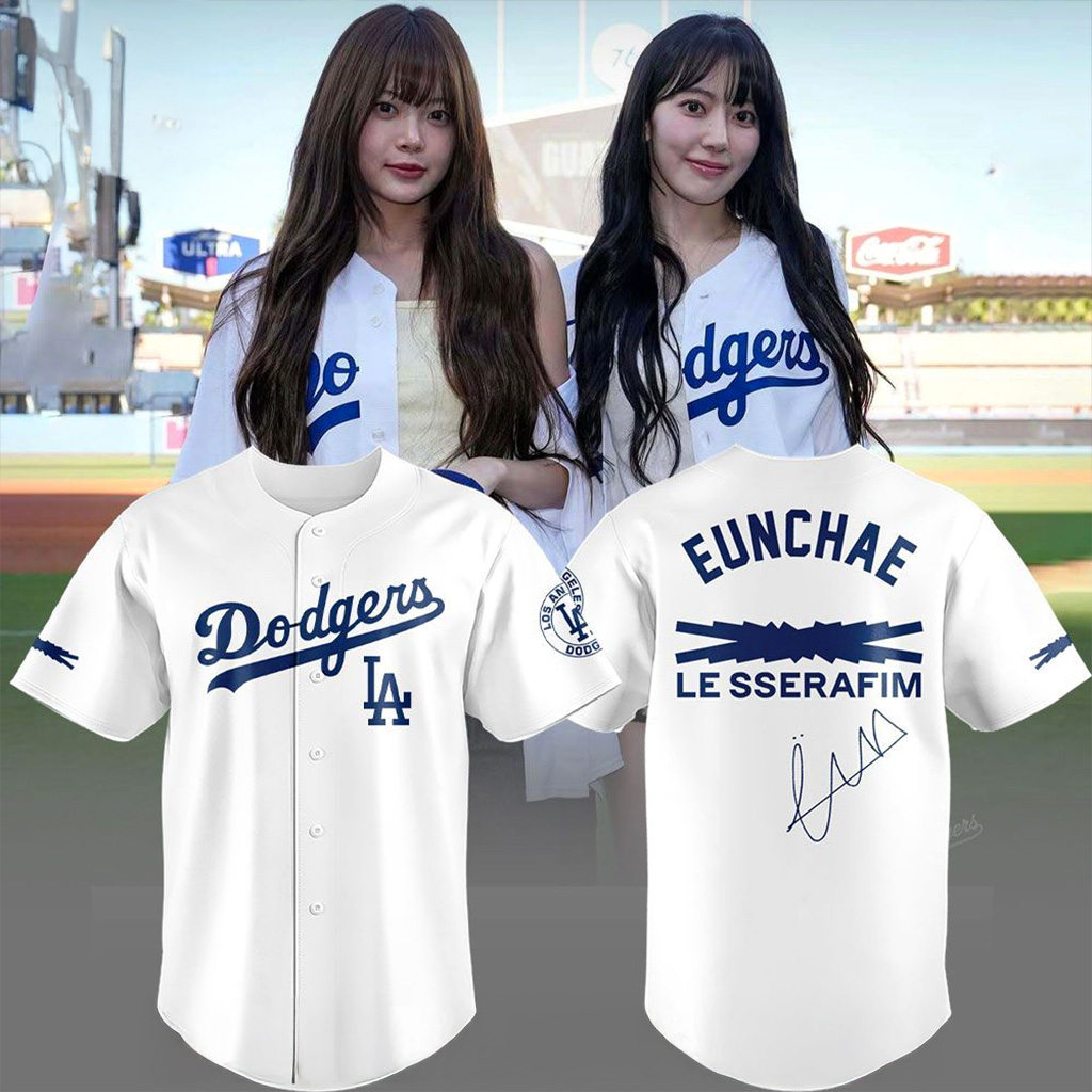 Los Angeles Dodgers X Eunchae Le Sserafim Jersey Dodgers Merch Gifts For Baseball Fans