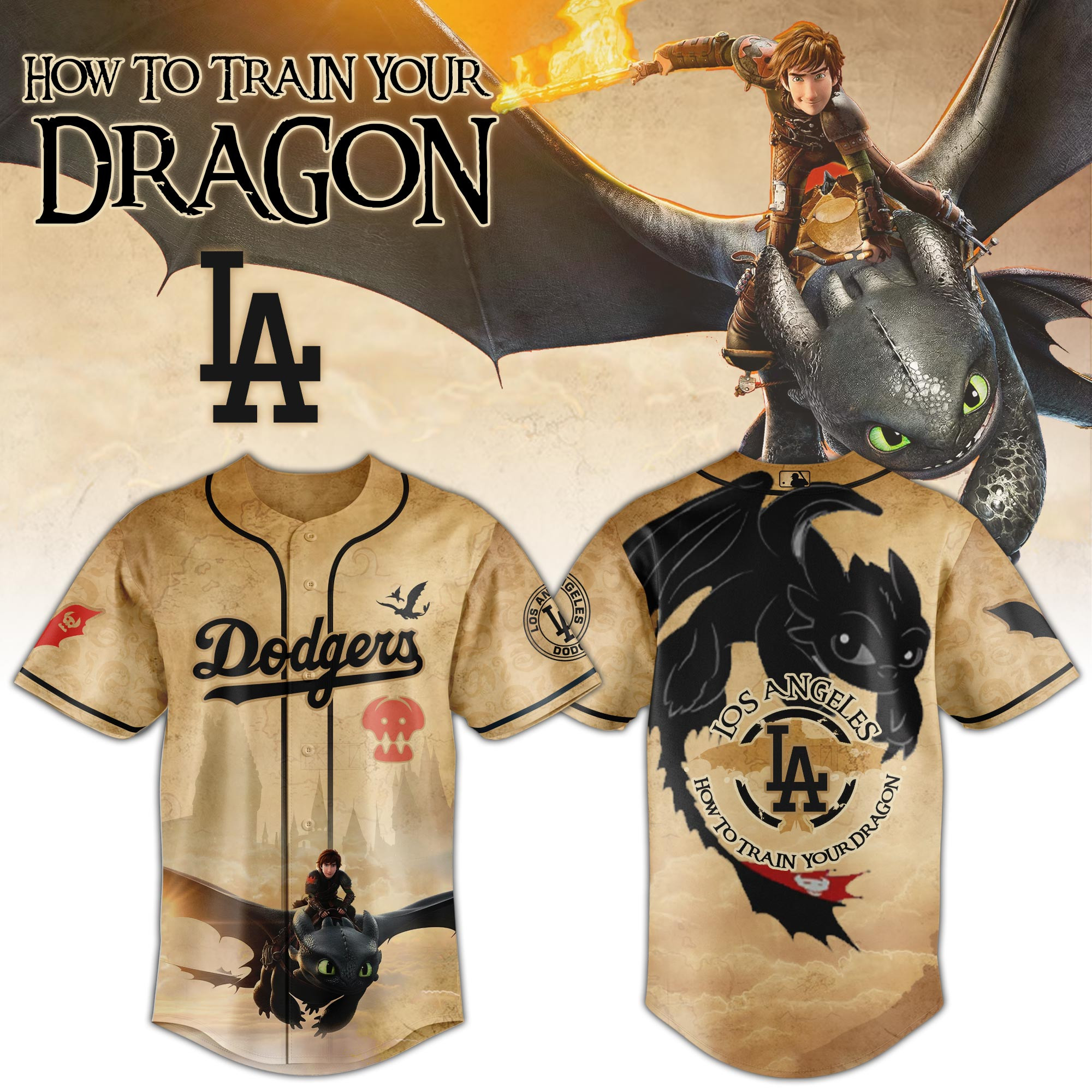 Los Angeles Dodgers X How To Train Your Dragon Jersey 2025 Best Gifts For Baseball Fans