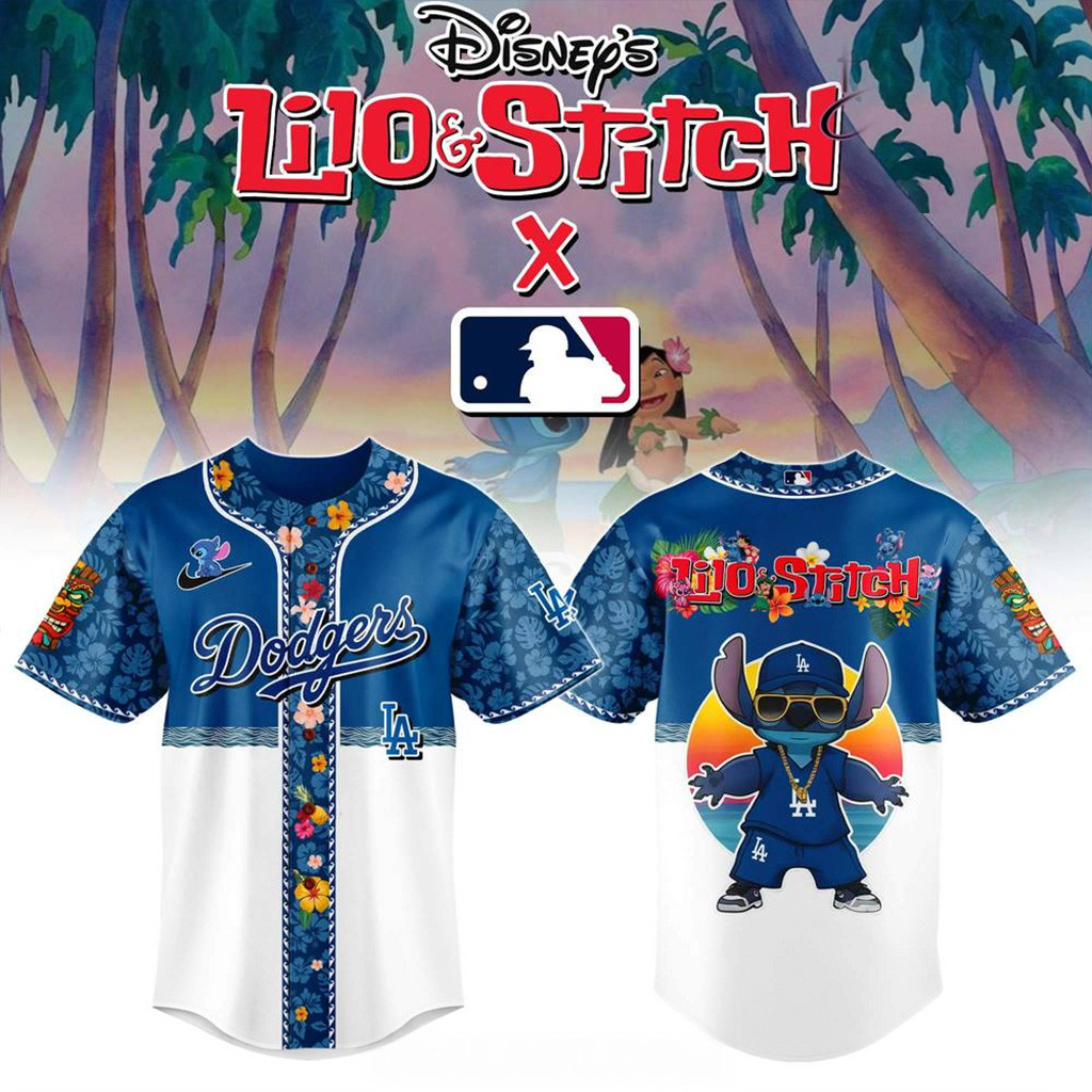Los Angeles Dodgers x Lilo And Stitch Limited Edition Jersey LA Dodgers Merch Fans Gifts