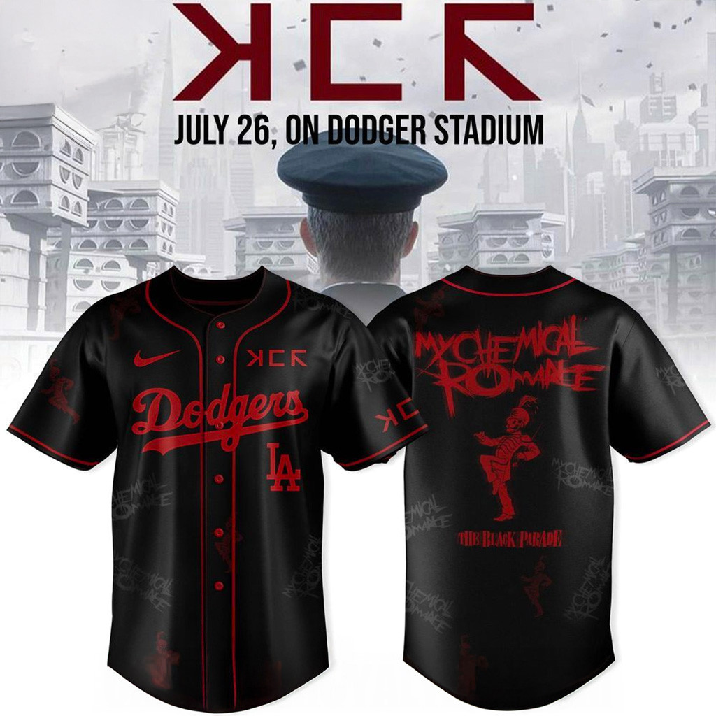 Los Angeles Dodgers X Long Live The Black Parade My Chemical Romance Jersey Dodgers Merch