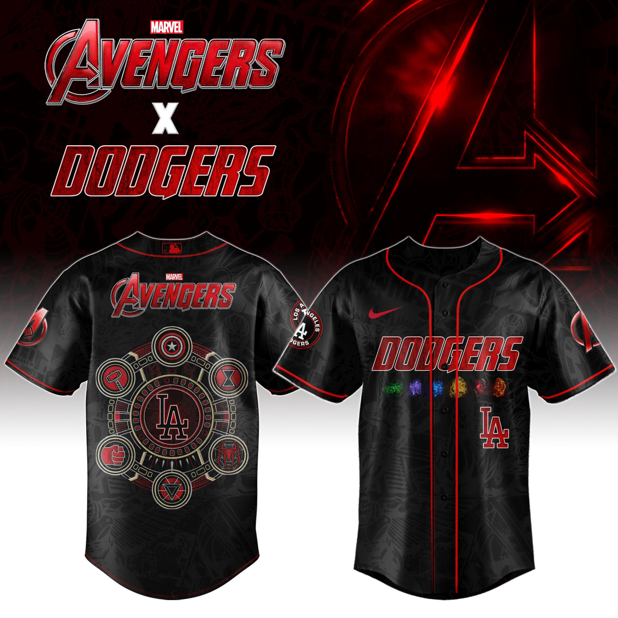 Los Angeles Dodgers X Marvel Avengers Night Jersey For Avengers Fans