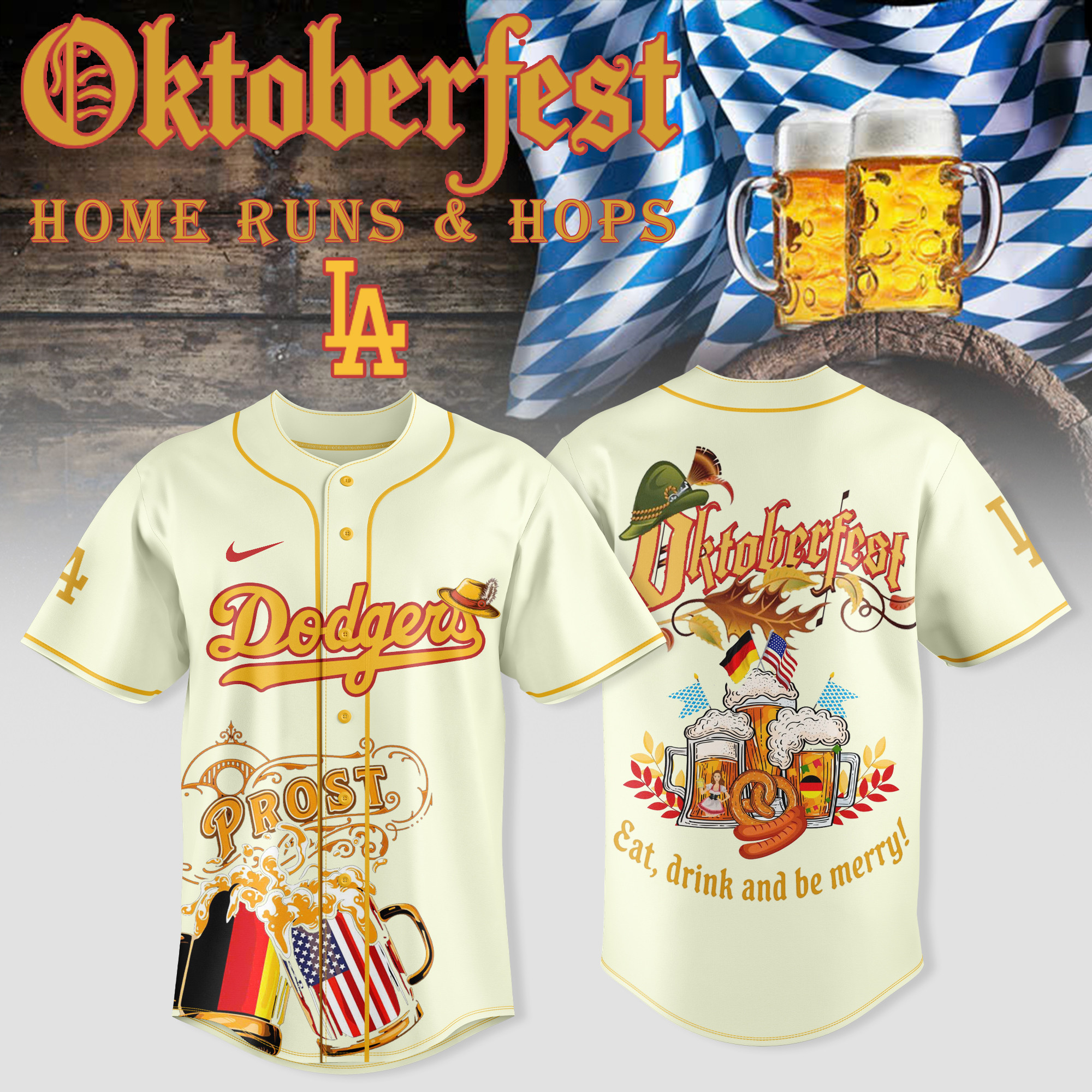 Los Angeles Dodgers X Oktoberfest Jersey 2025 Home Runs Hops Best Sport Fans Merch